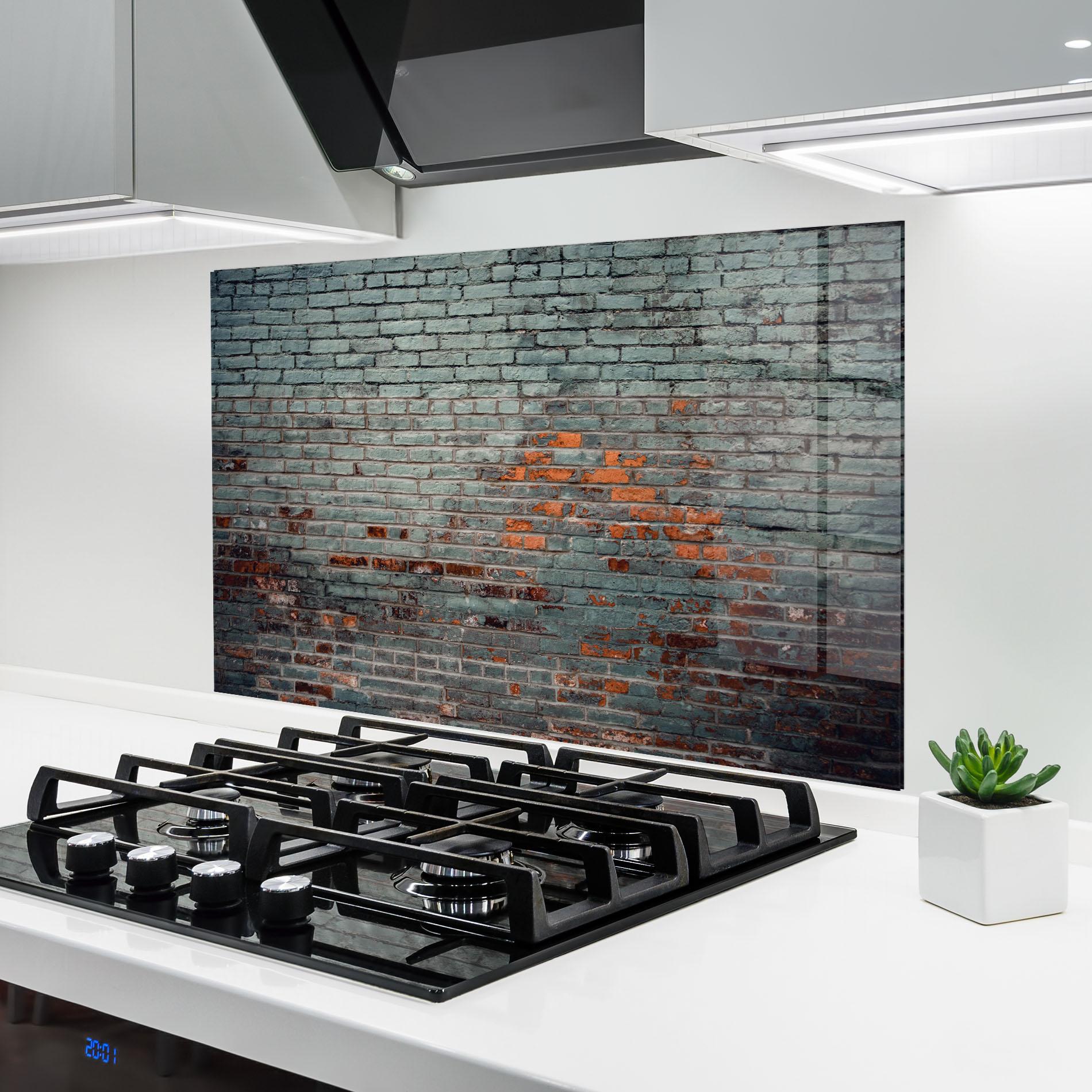 Küchenrückwand Glas Colorful Bircks mockup 6