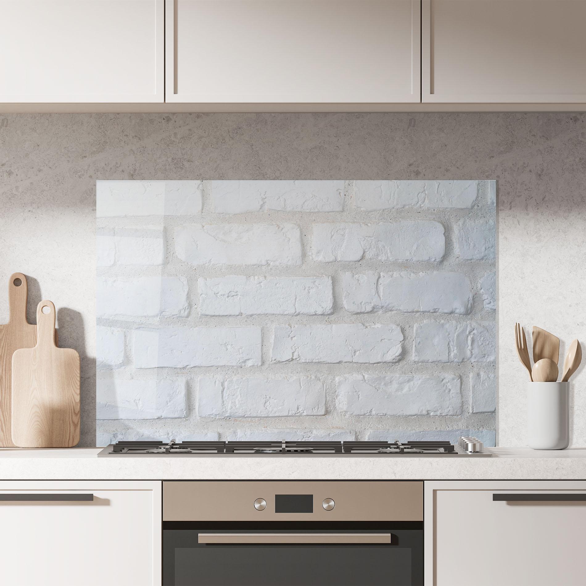 Küchenrückwand Glas Bright Bricks mockup 7