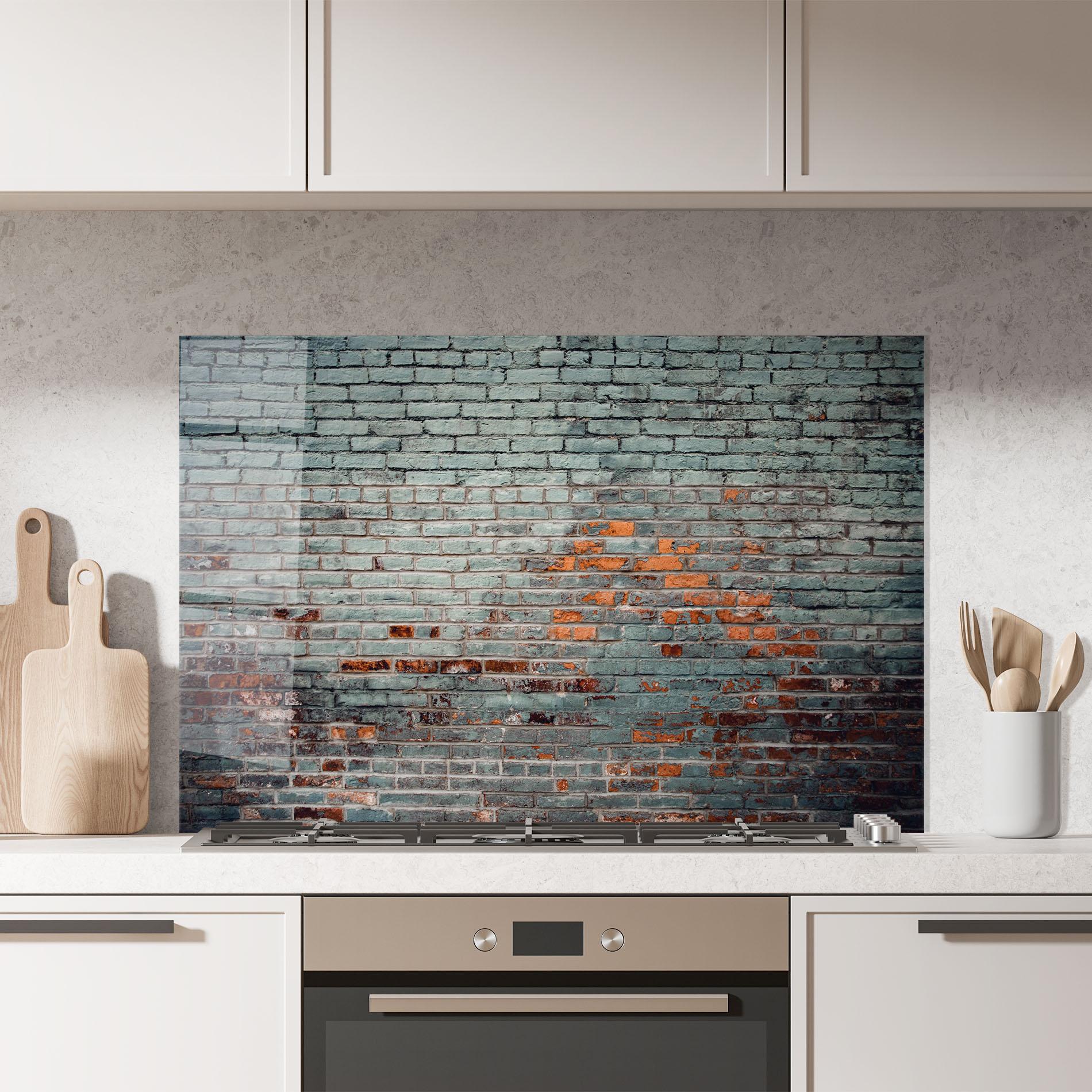 Küchenrückwand Glas Colorful Bircks mockup 7
