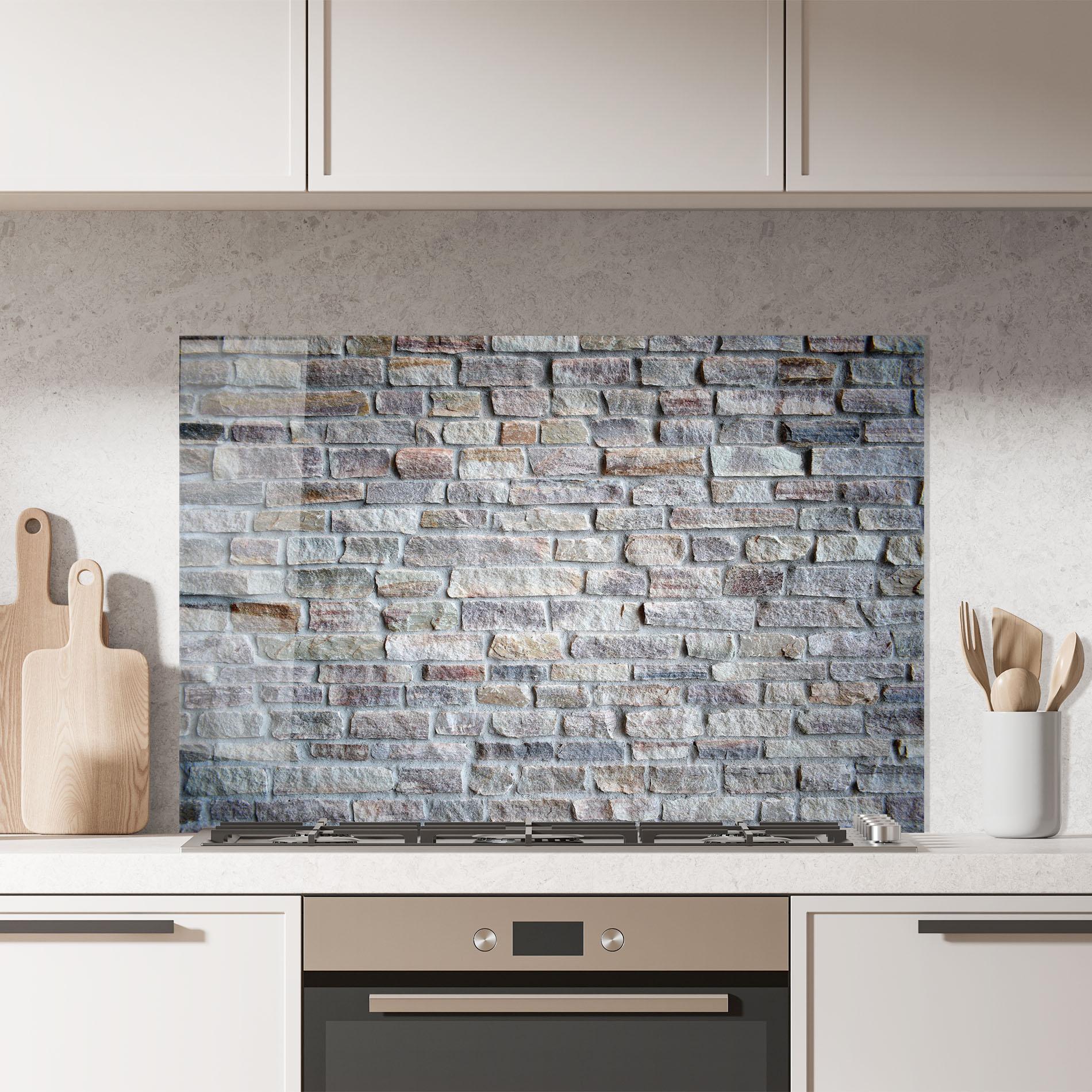Küchenrückwand Glas Greyish Bircks mockup 7
