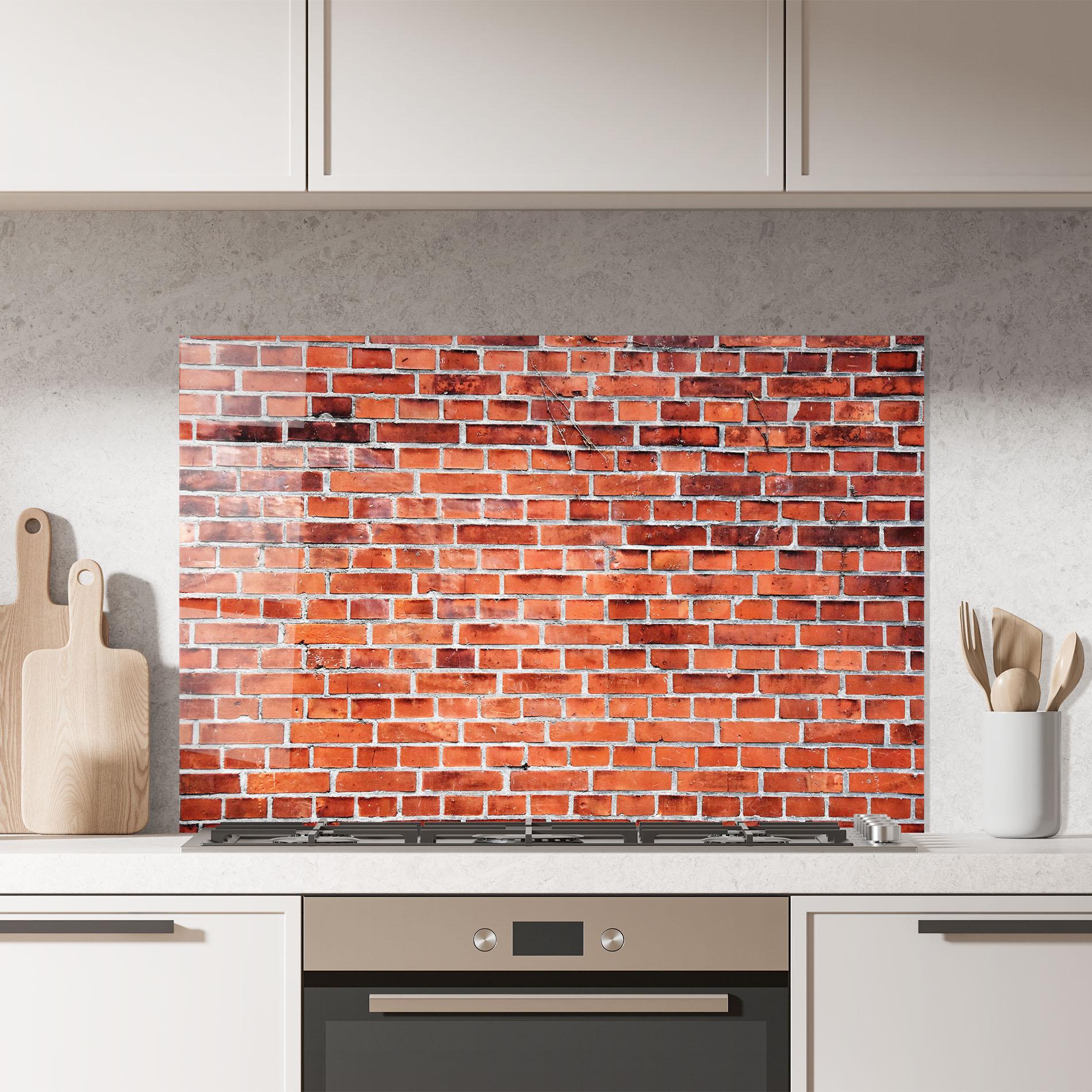 Küchenrückwand Glas Structure Bricks mockup 7