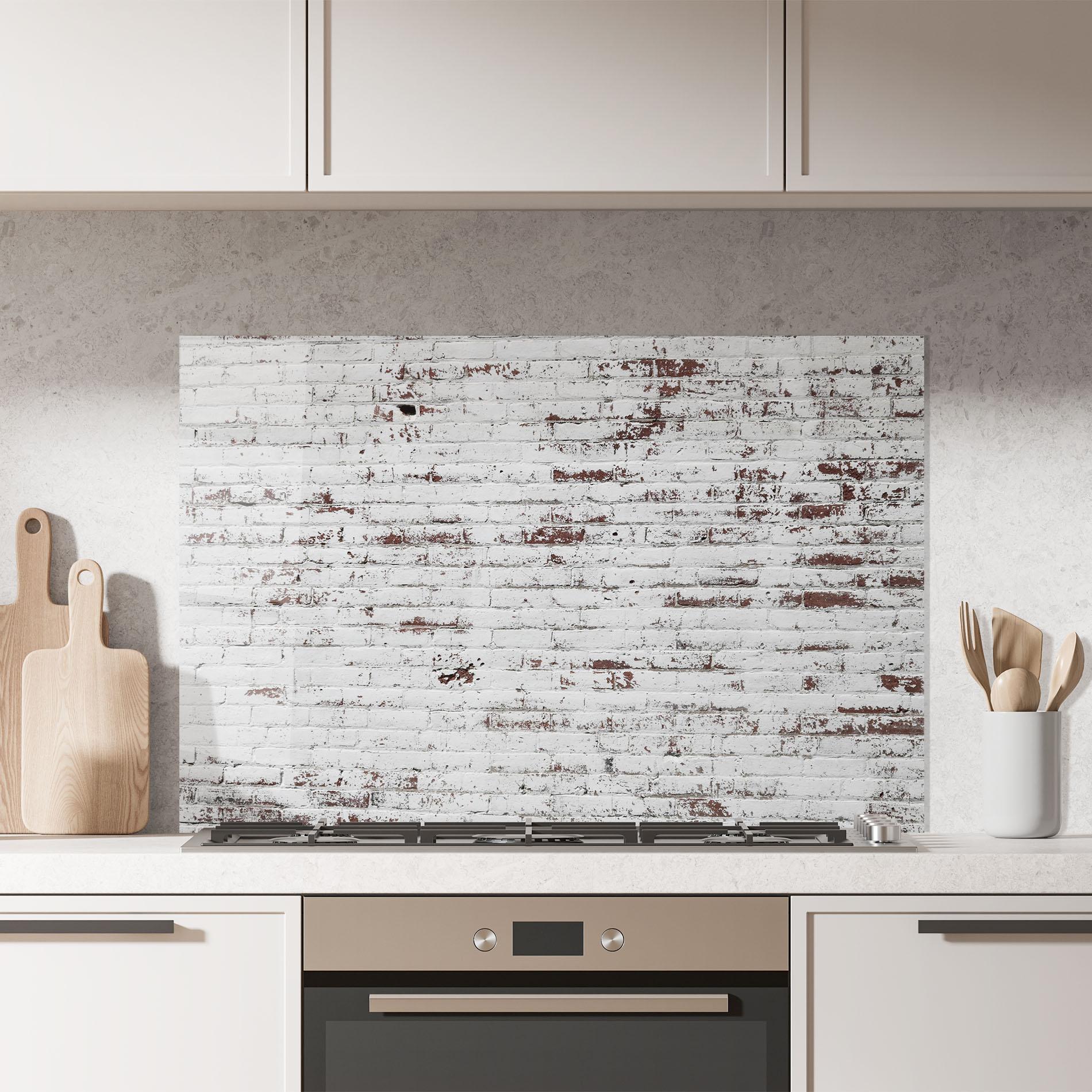 Küchenrückwand Glas Winter Bricks mockup 7