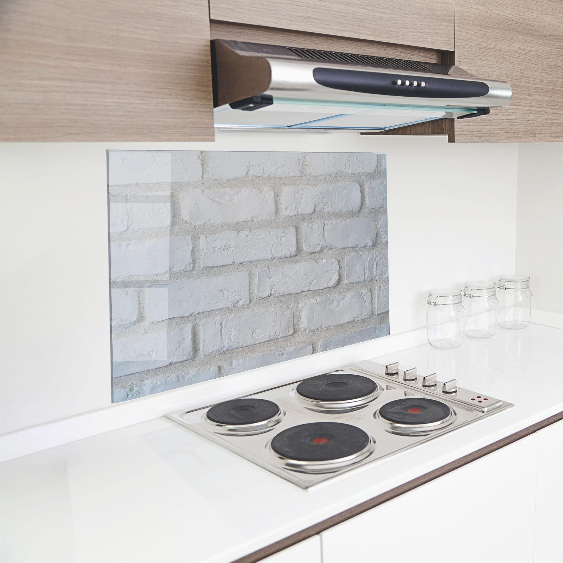 Küchenrückwand Glas Bright Bricks mockup 8