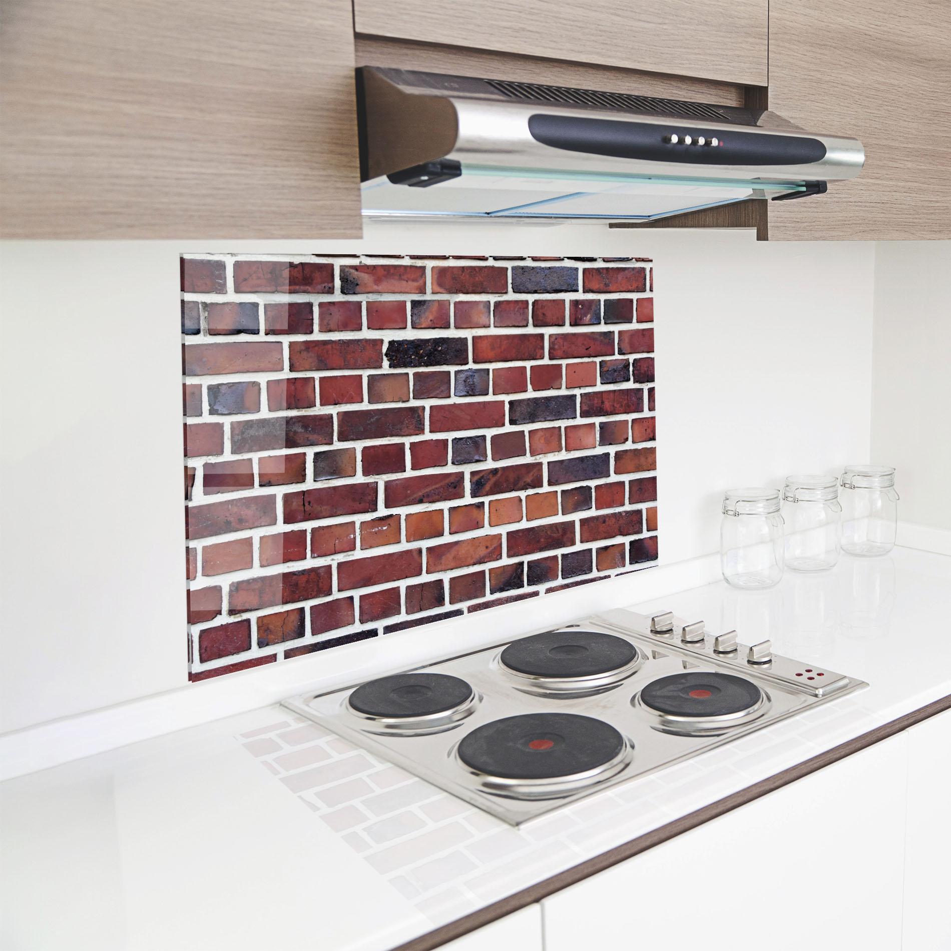 Küchenrückwand Glas Colorful Bricks 2 mockup 8