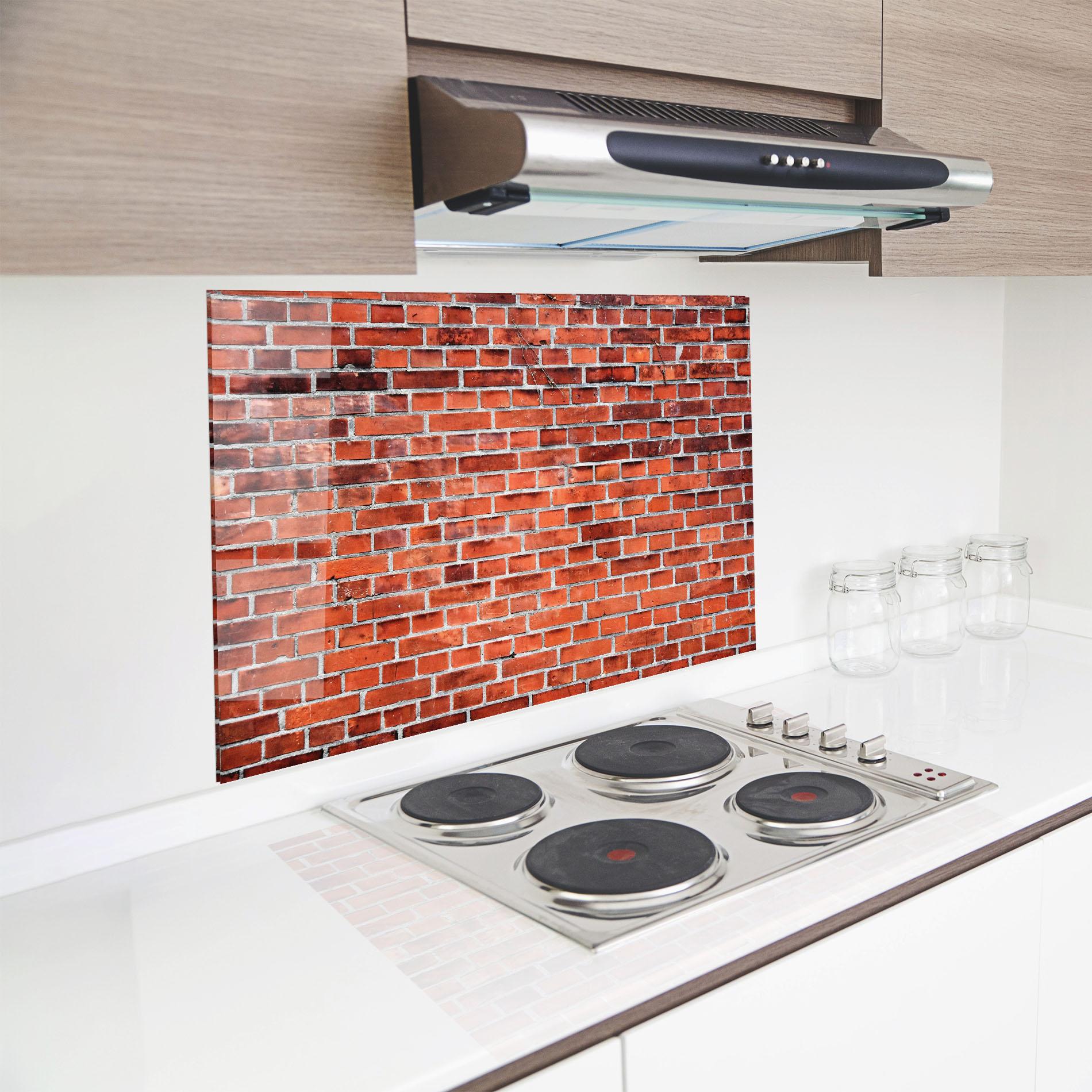 Küchenrückwand Glas Structure Bricks mockup 8