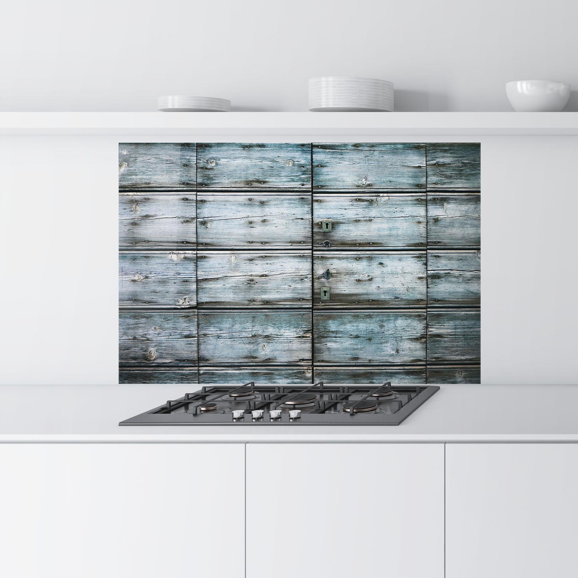 Küchenrückwand Glas Old Wood Texture mockup 9