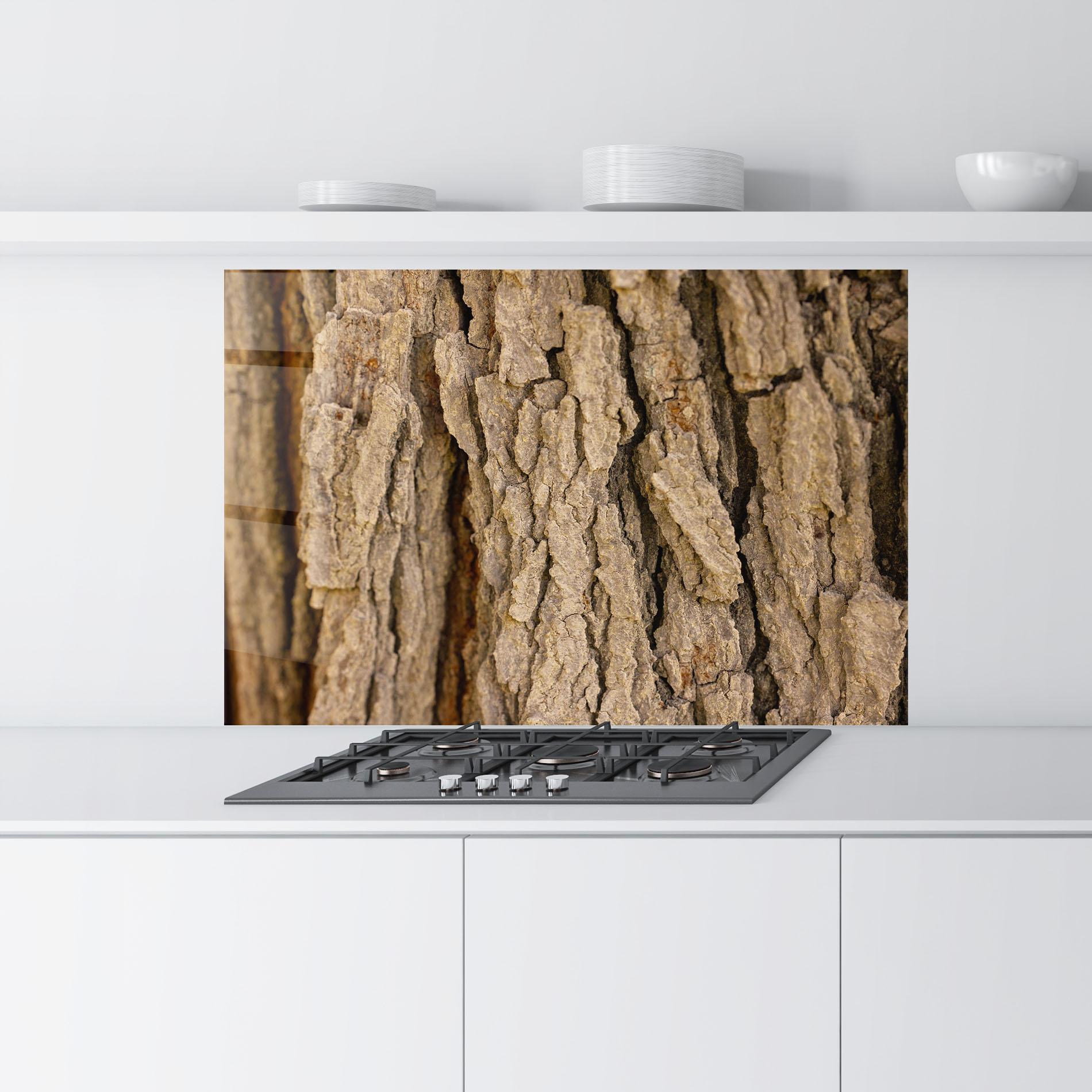 Küchenrückwand Glas Old Wood mockup 9