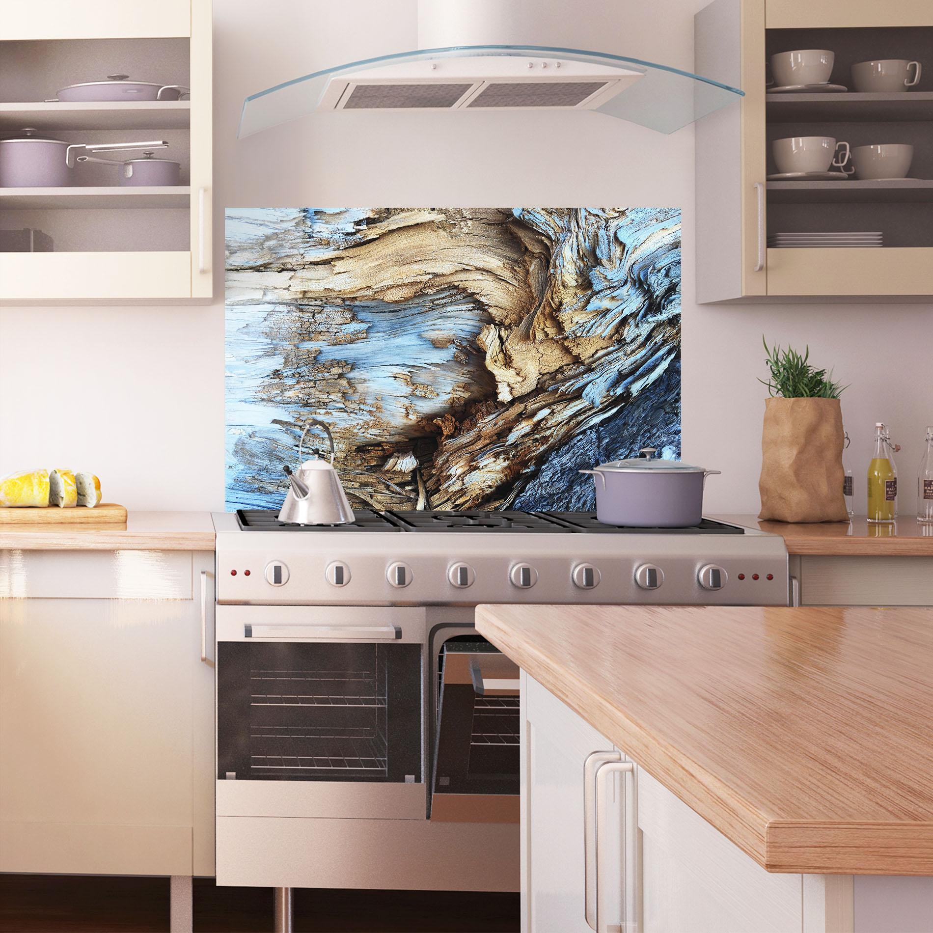 Küchenrückwand Glas Abstract Wood Texture mockup 1