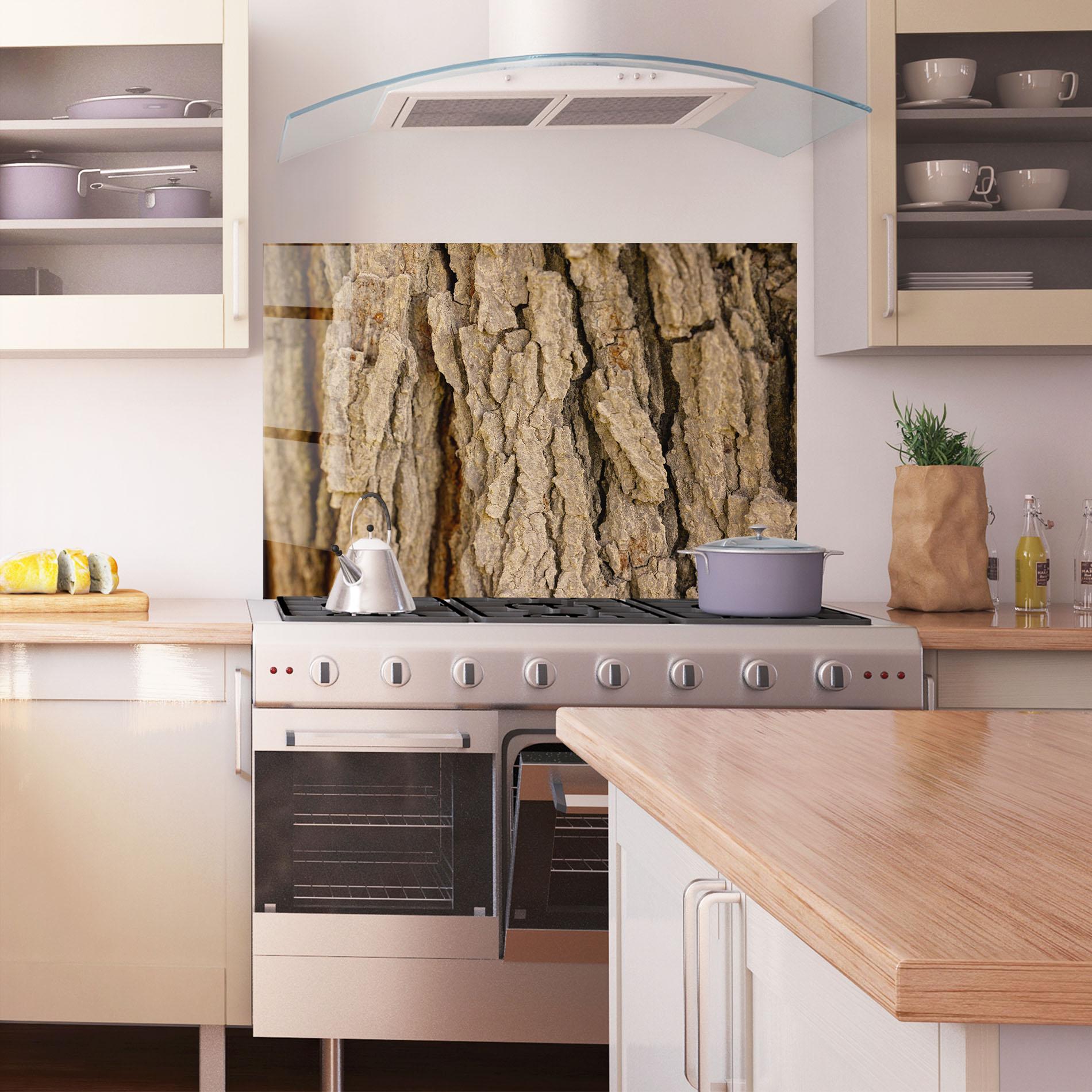 Küchenrückwand Glas Old Wood mockup 1