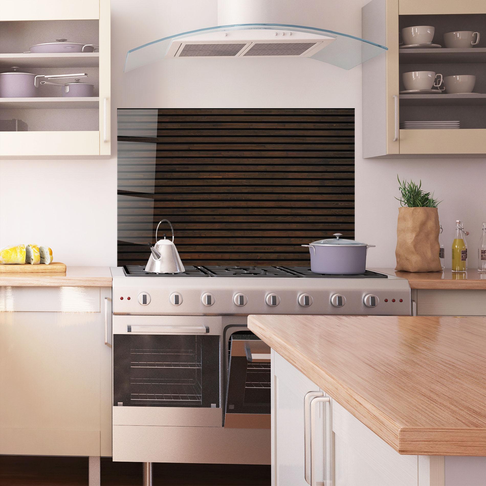 Küchenrückwand Glas Rustic Wood Panels mockup 1