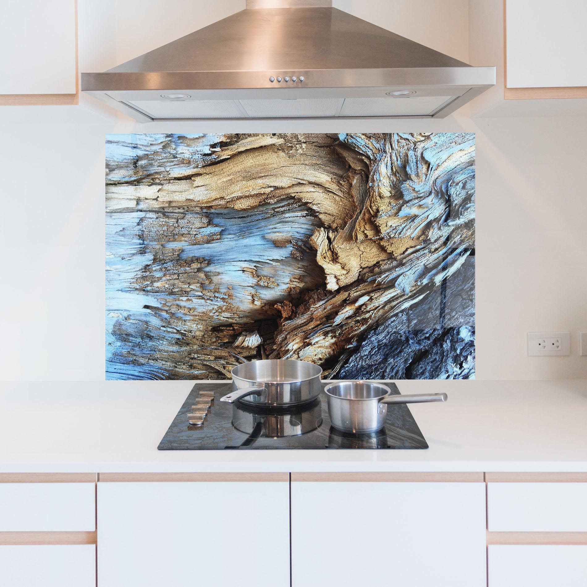 Küchenrückwand Glas Abstract Wood Texture mockup 5