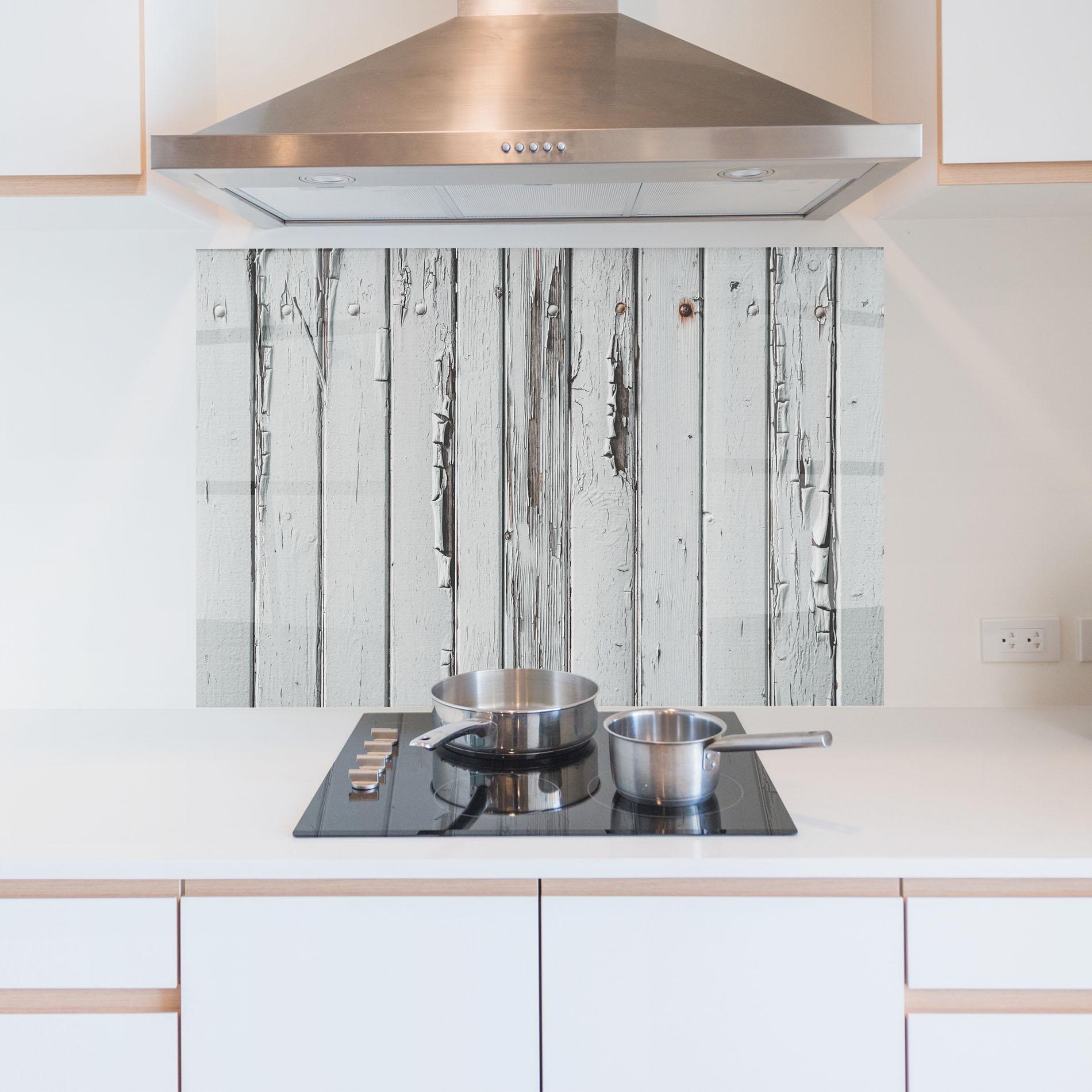 Küchenrückwand Glas Rusty Wood Panels mockup 5