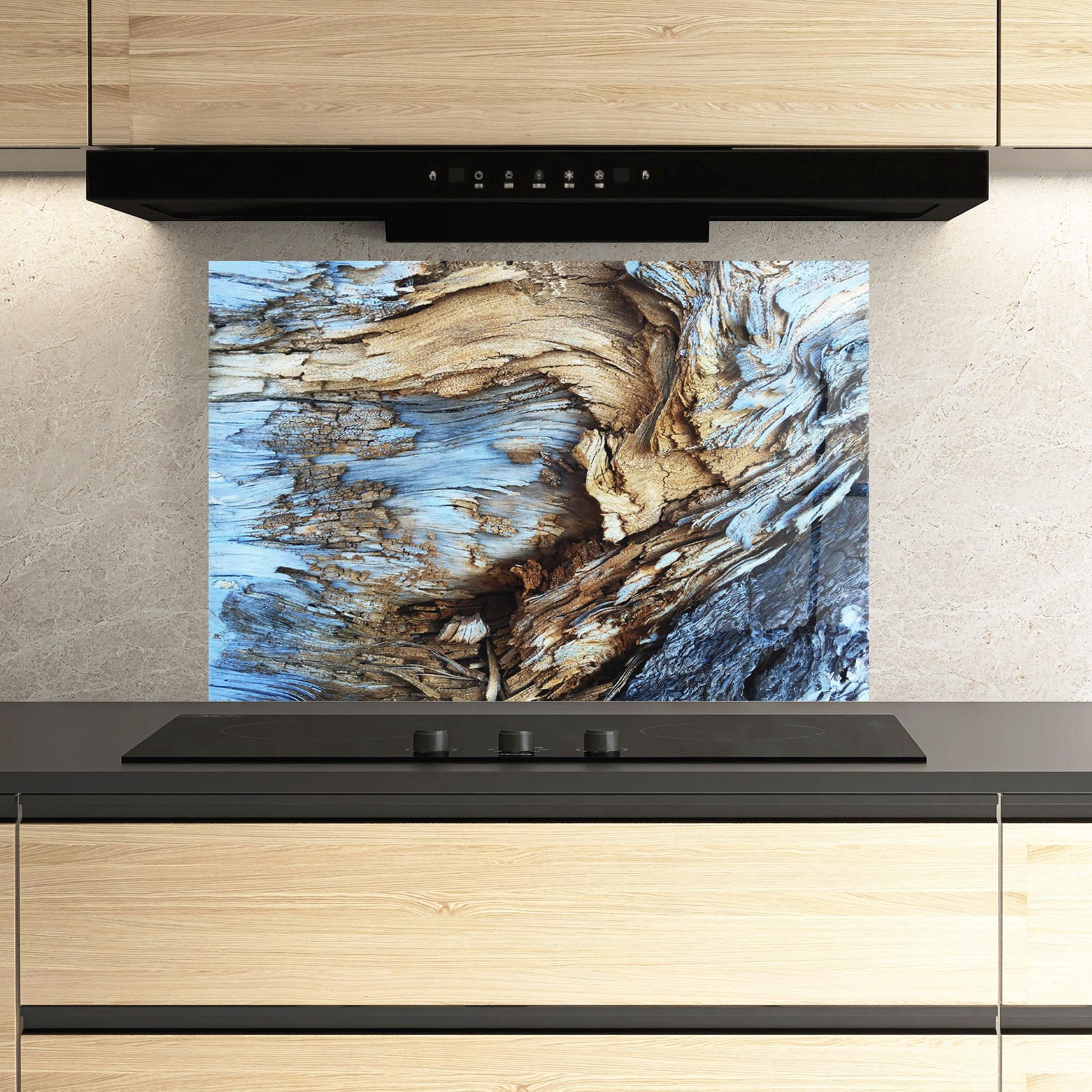 Küchenrückwand Glas Abstract Wood Texture mockup 3