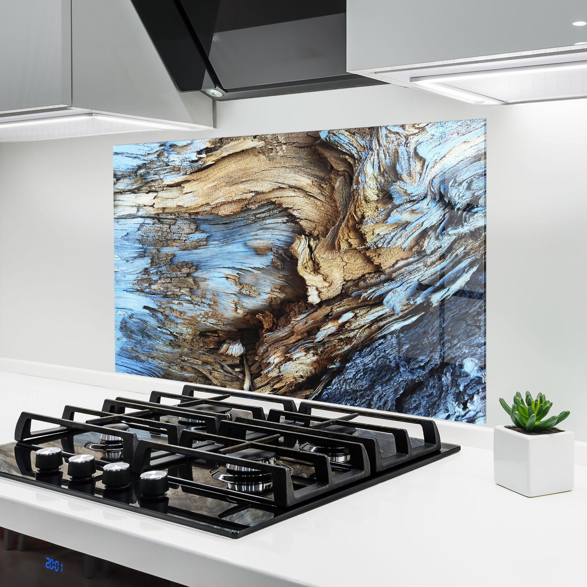 Küchenrückwand Glas Abstract Wood Texture mockup 6