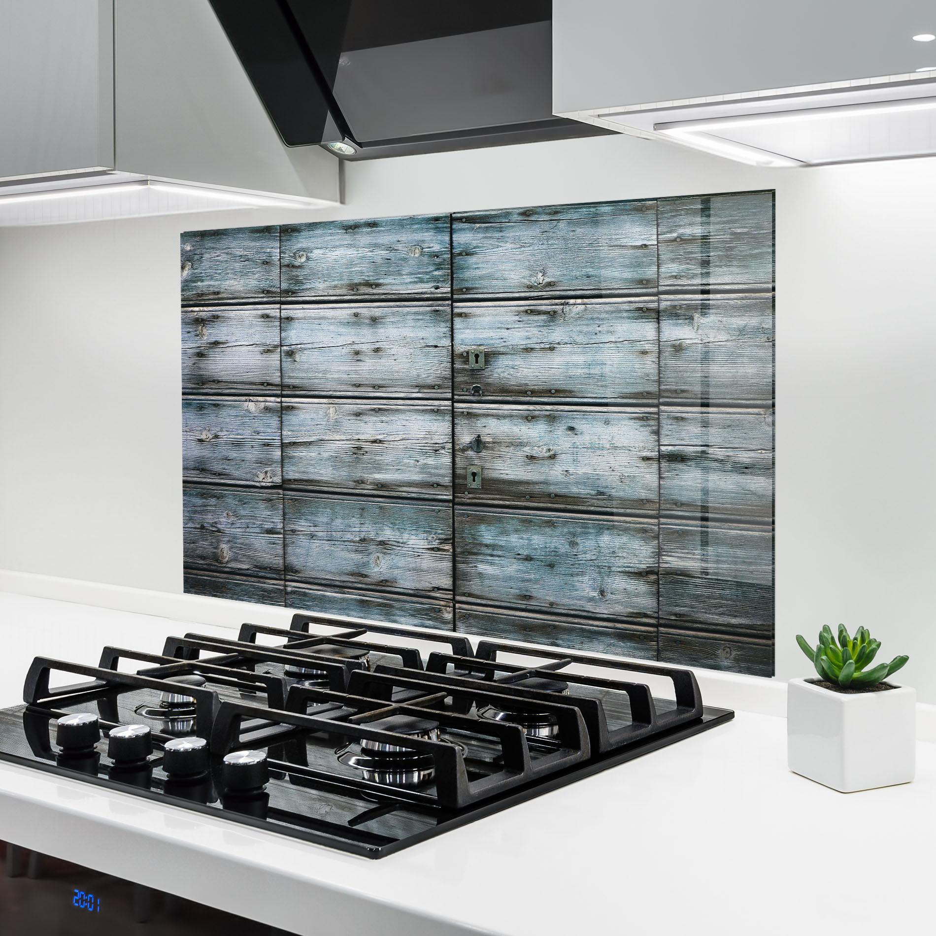 Küchenrückwand Glas Old Wood Texture mockup 6