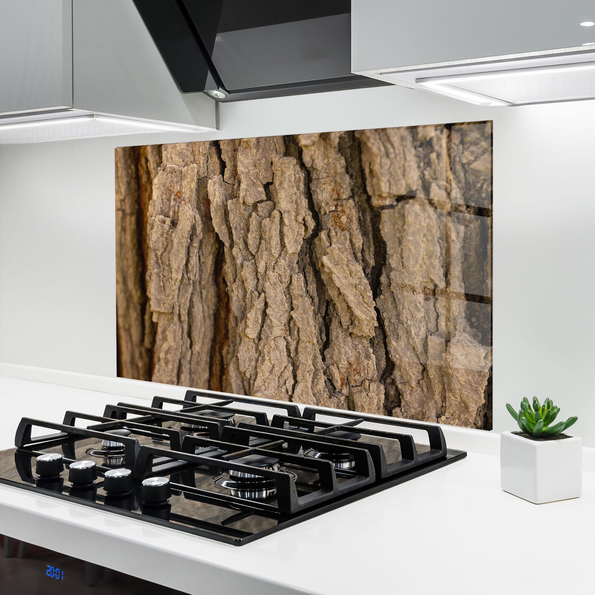 Küchenrückwand Glas Old Wood mockup 6