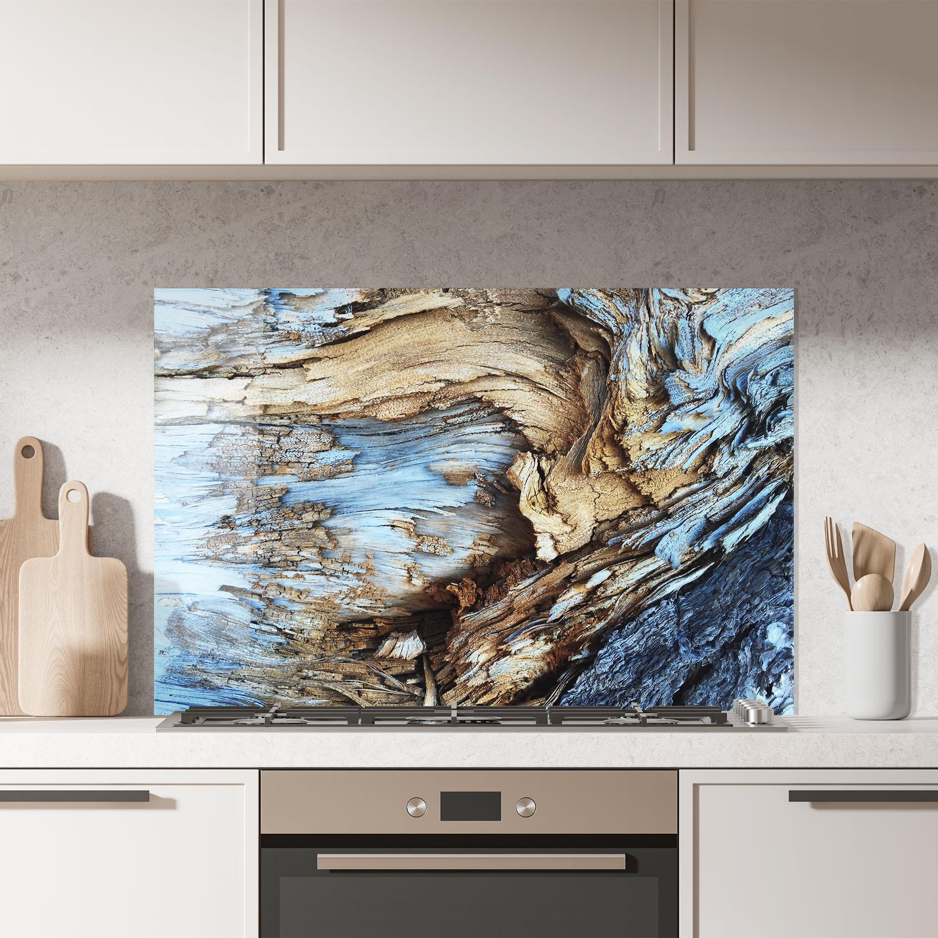 Küchenrückwand Glas Abstract Wood Texture mockup 7