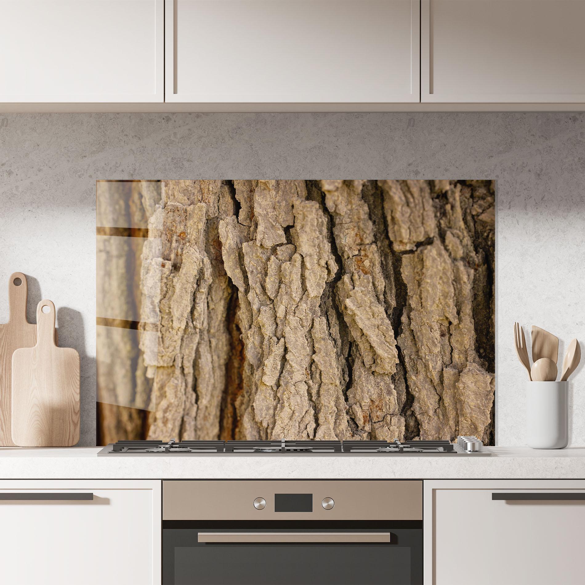 Küchenrückwand Glas Old Wood mockup 7