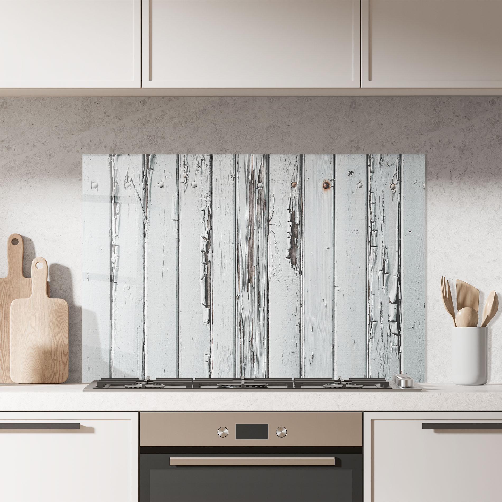 Küchenrückwand Glas Rusty Wood Panels mockup 7
