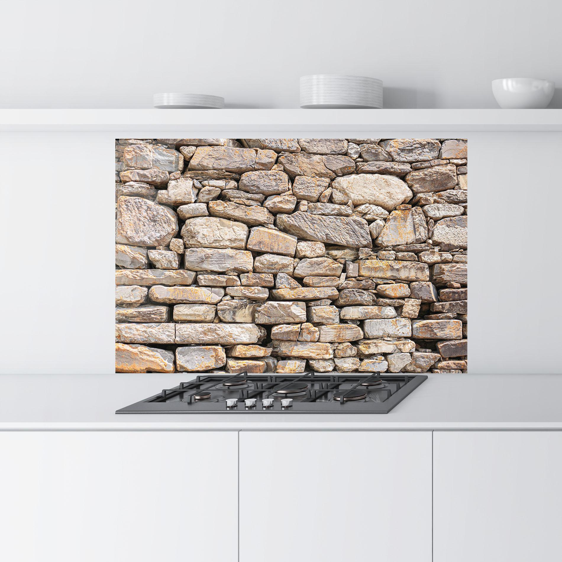 Küchenrückwand Glas Rough Stones mockup 9