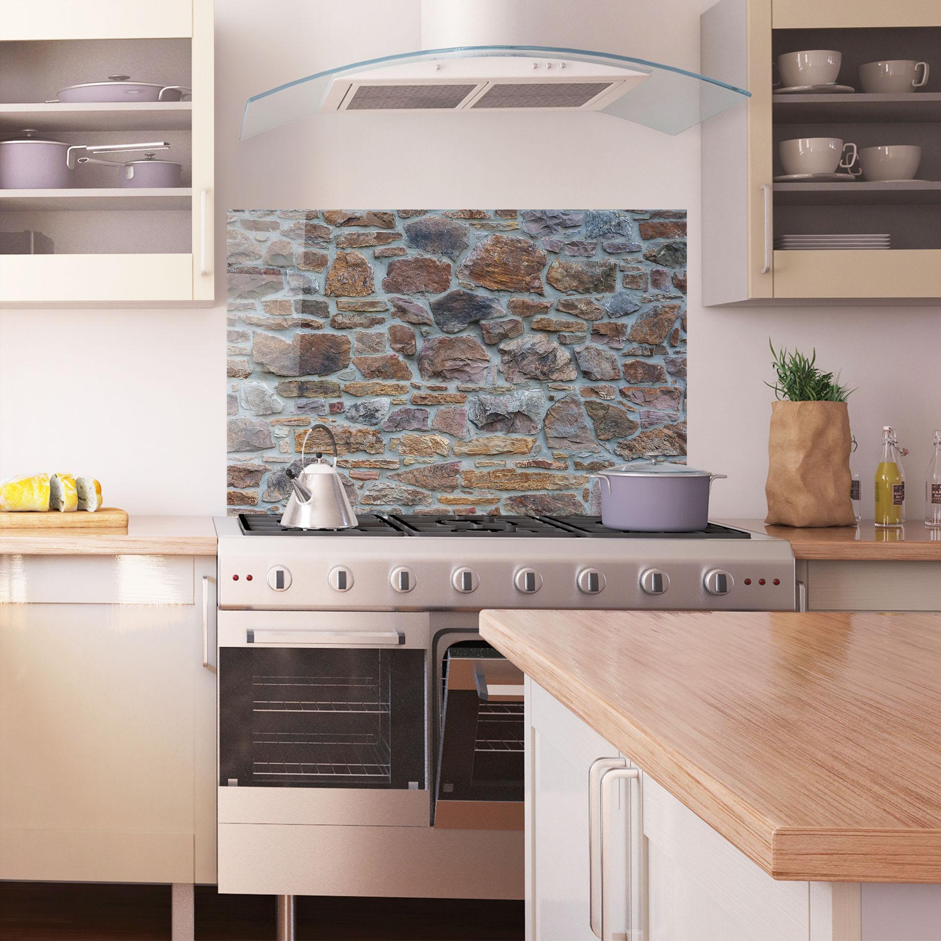 Küchenrückwand Glas Colorul Stones mockup 1