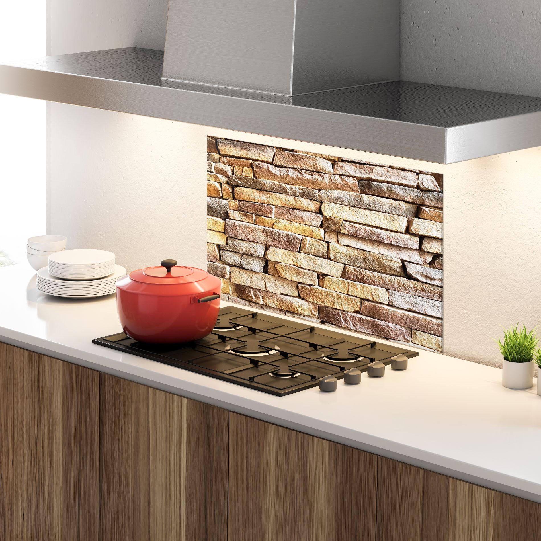 Küchenrückwand Glas Desert Stones 2 mockup 4