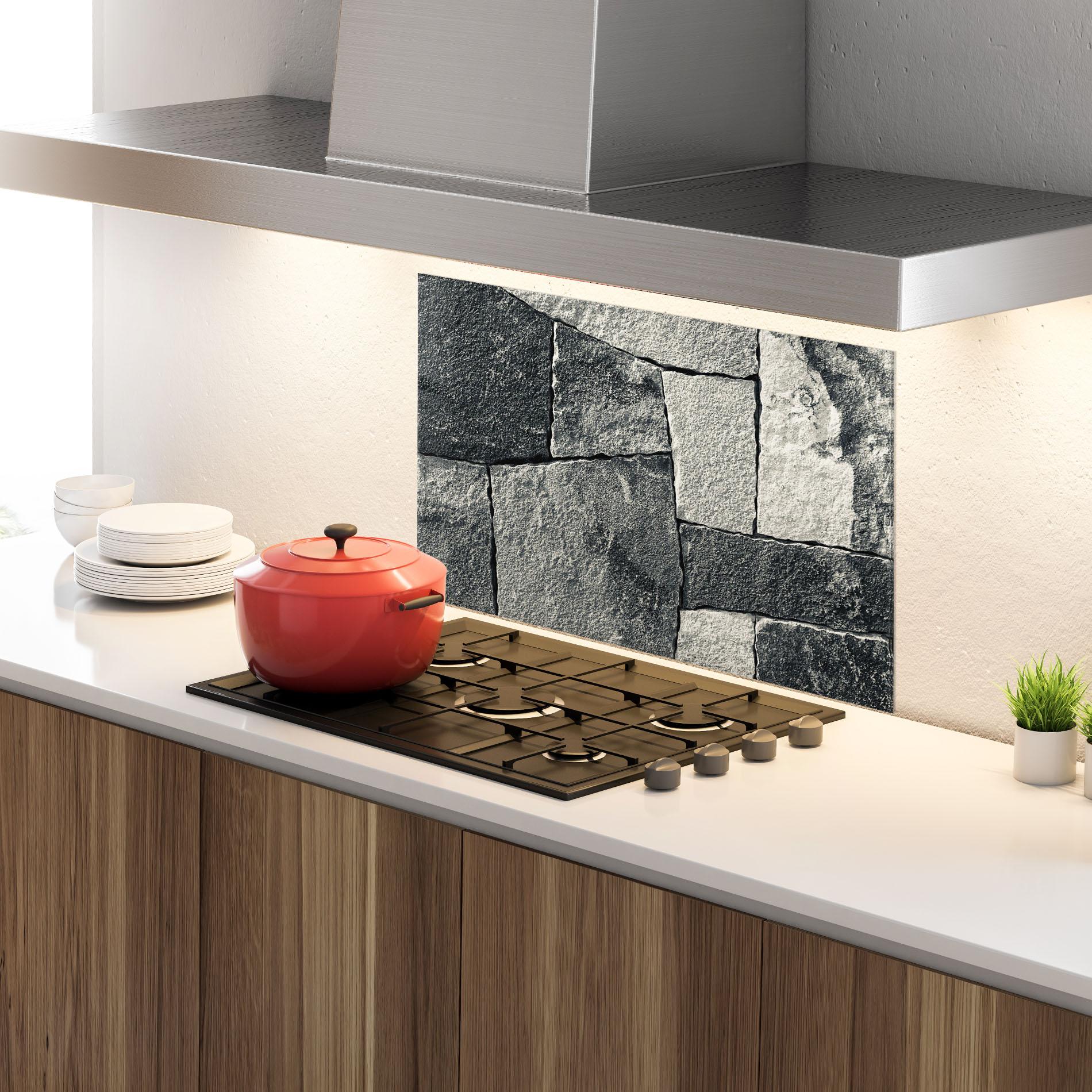 Küchenrückwand Glas Mozaique Stones mockup 4