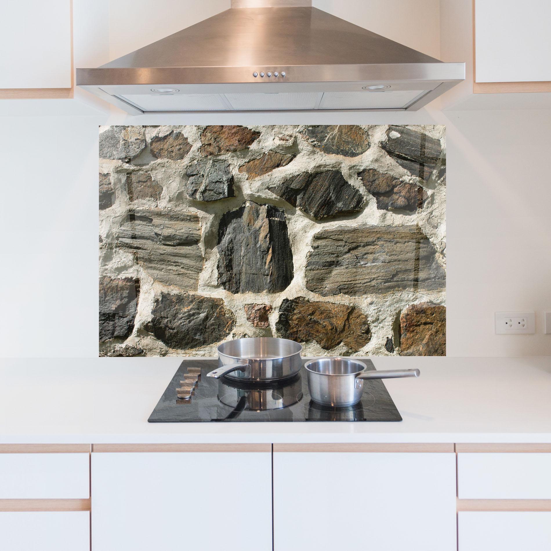 Küchenrückwand Glas Ambiental Stones mockup 5