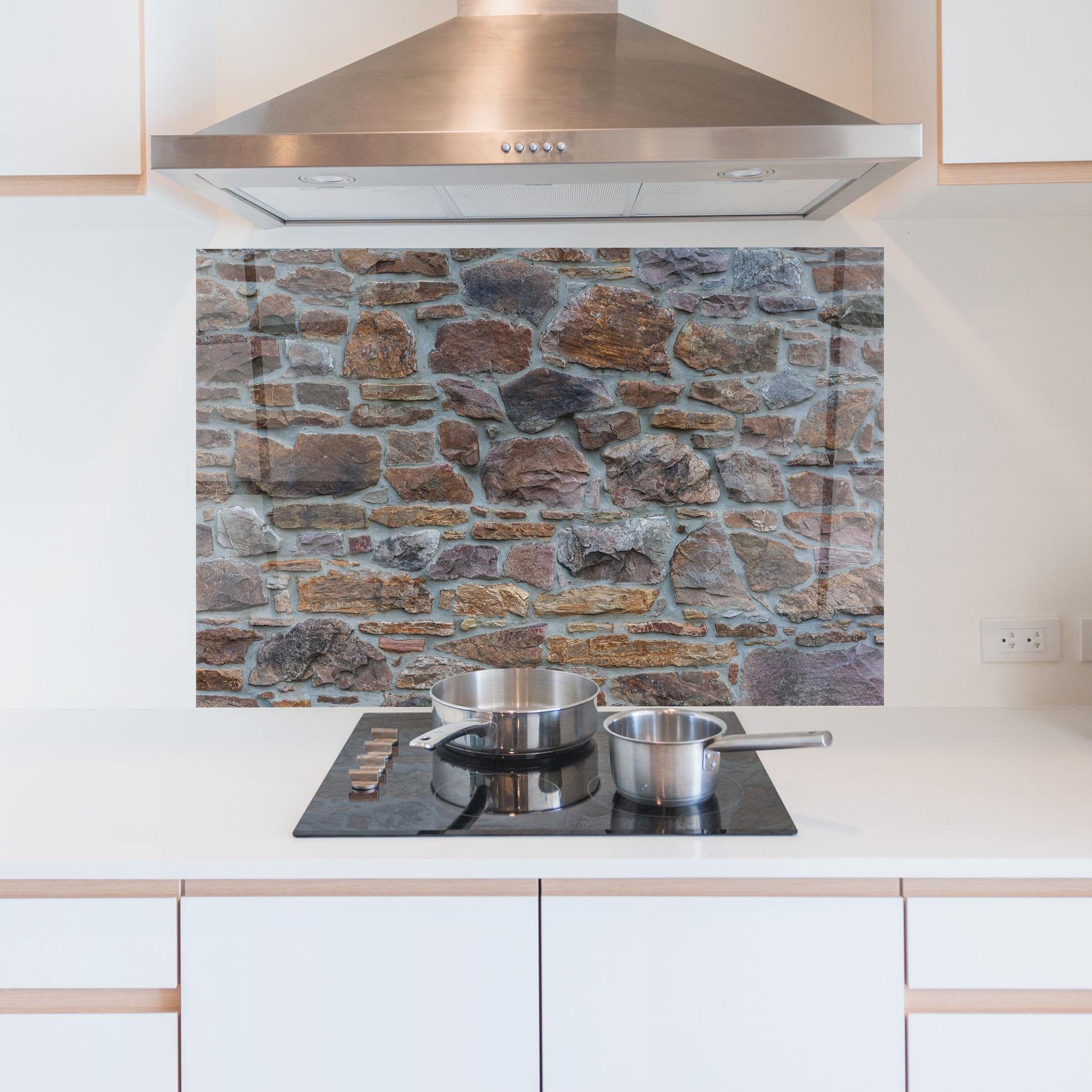 Küchenrückwand Glas Colorul Stones mockup 5
