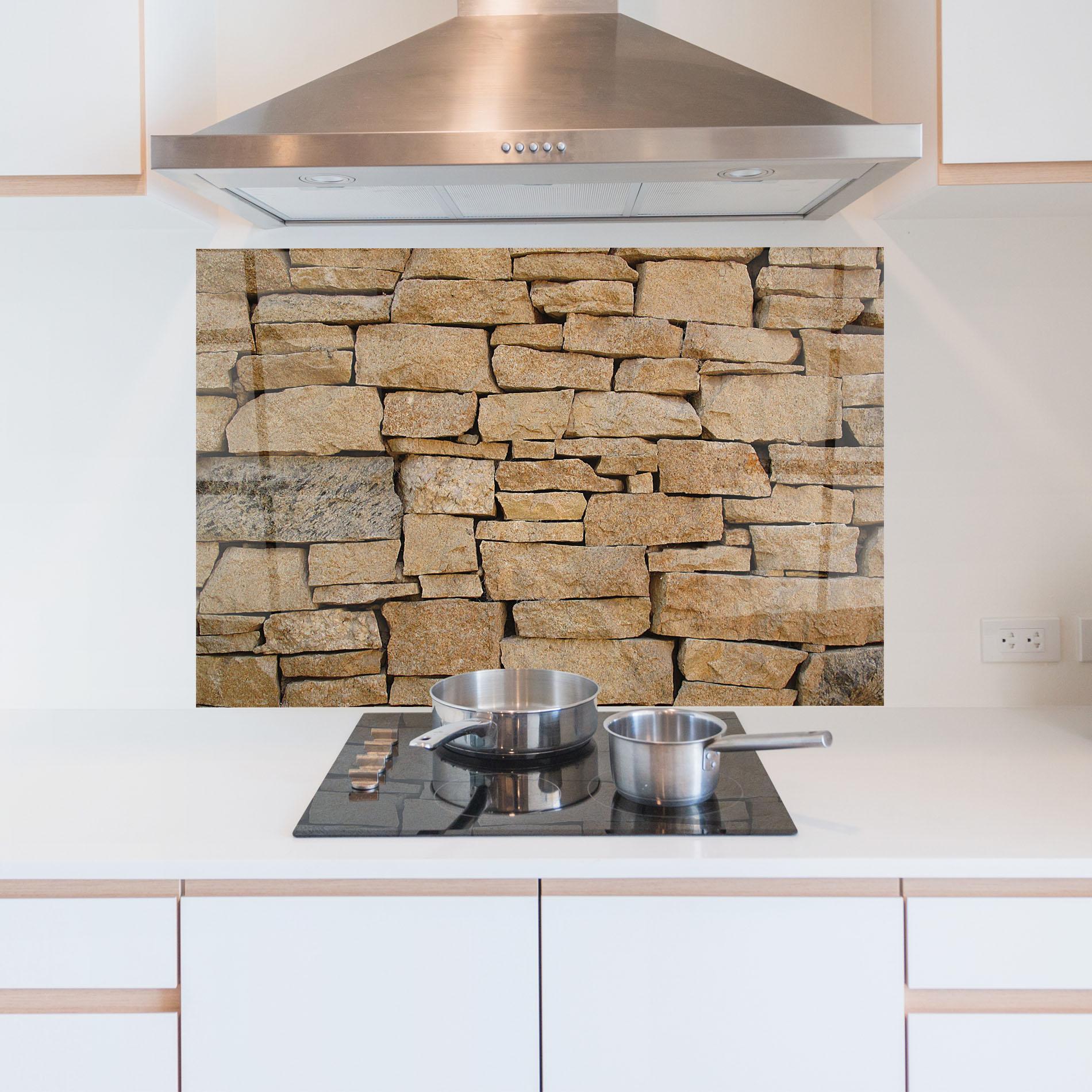Küchenrückwand Glas Desert Stones mockup 5