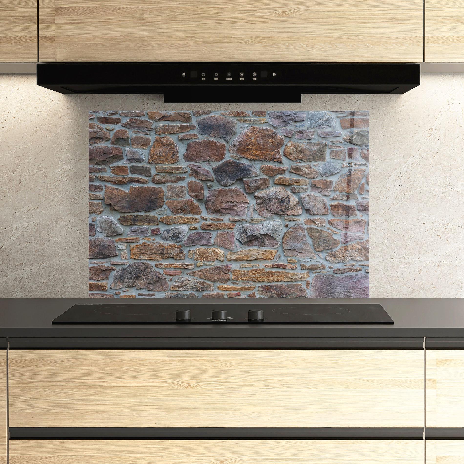 Küchenrückwand Glas Colorul Stones mockup 3