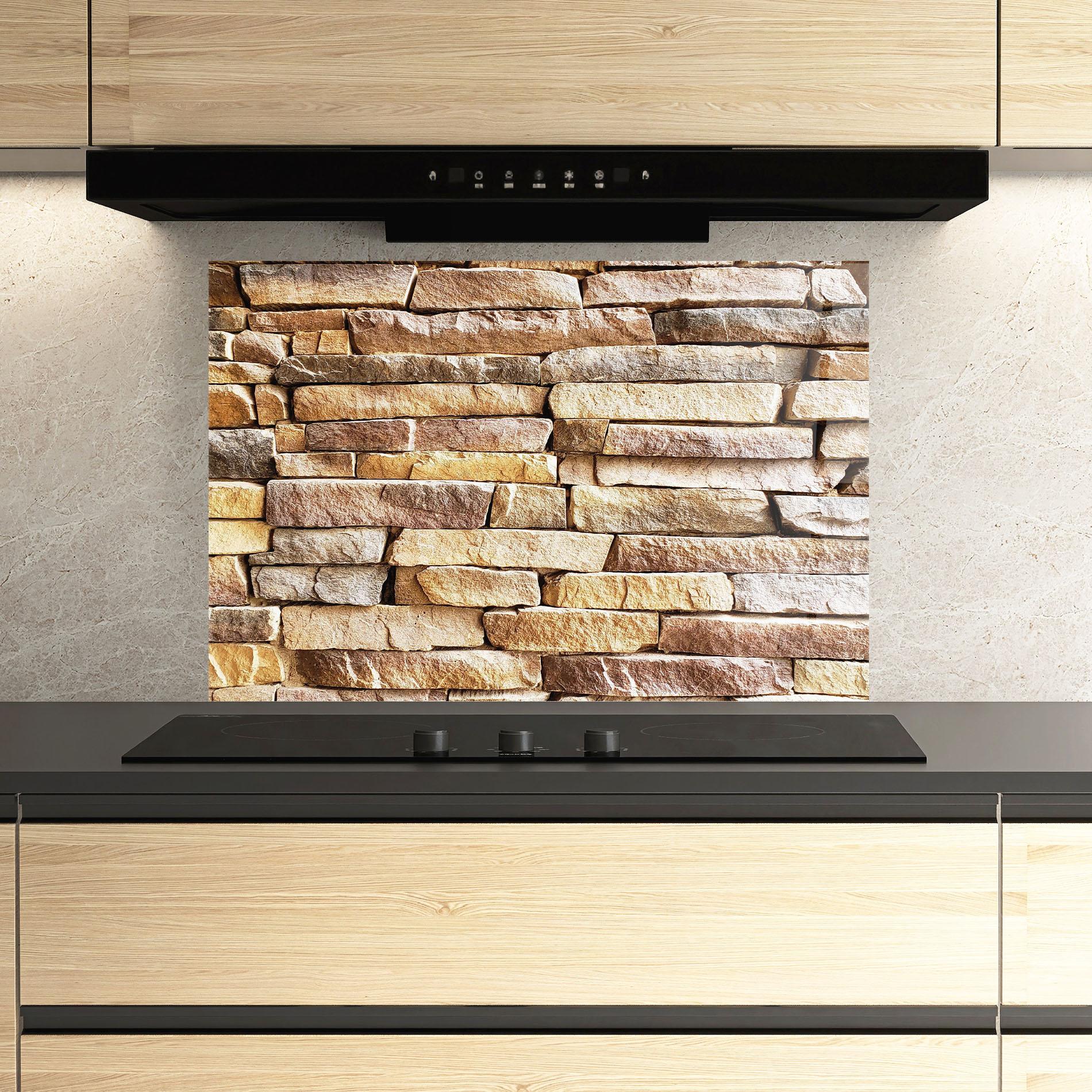 Küchenrückwand Glas Desert Stones 2 mockup 3