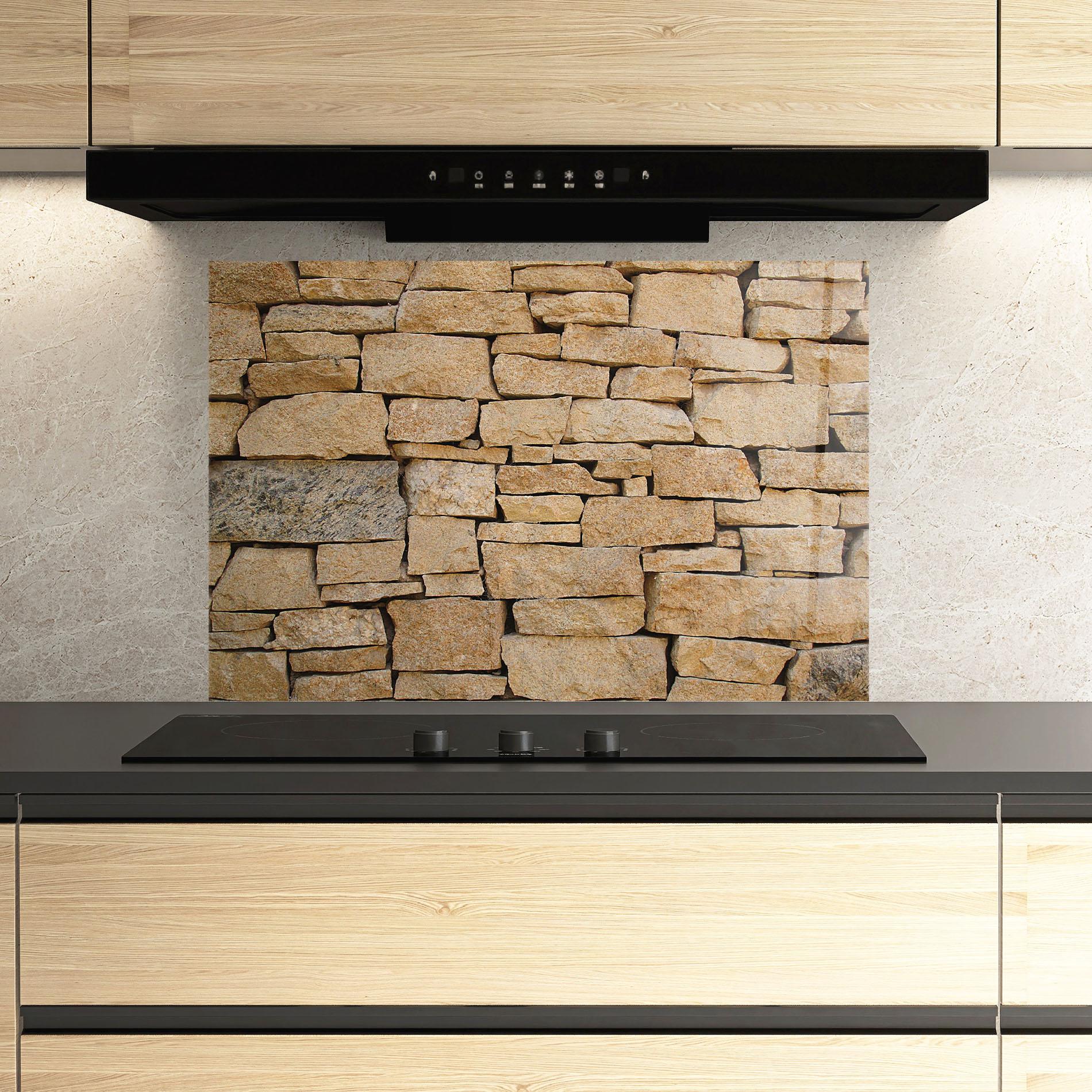 Küchenrückwand Glas Desert Stones mockup 3
