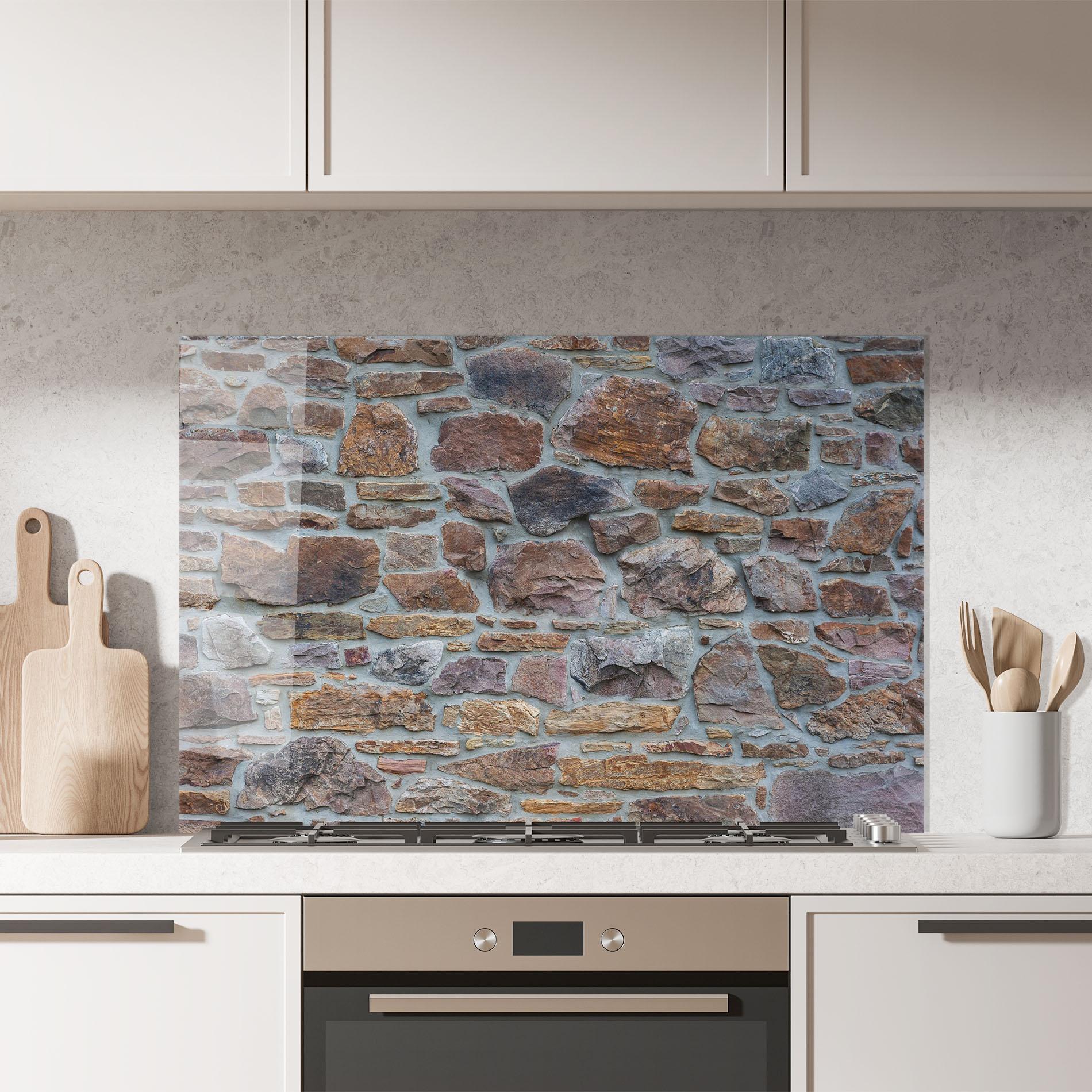 Küchenrückwand Glas Colorul Stones mockup 7