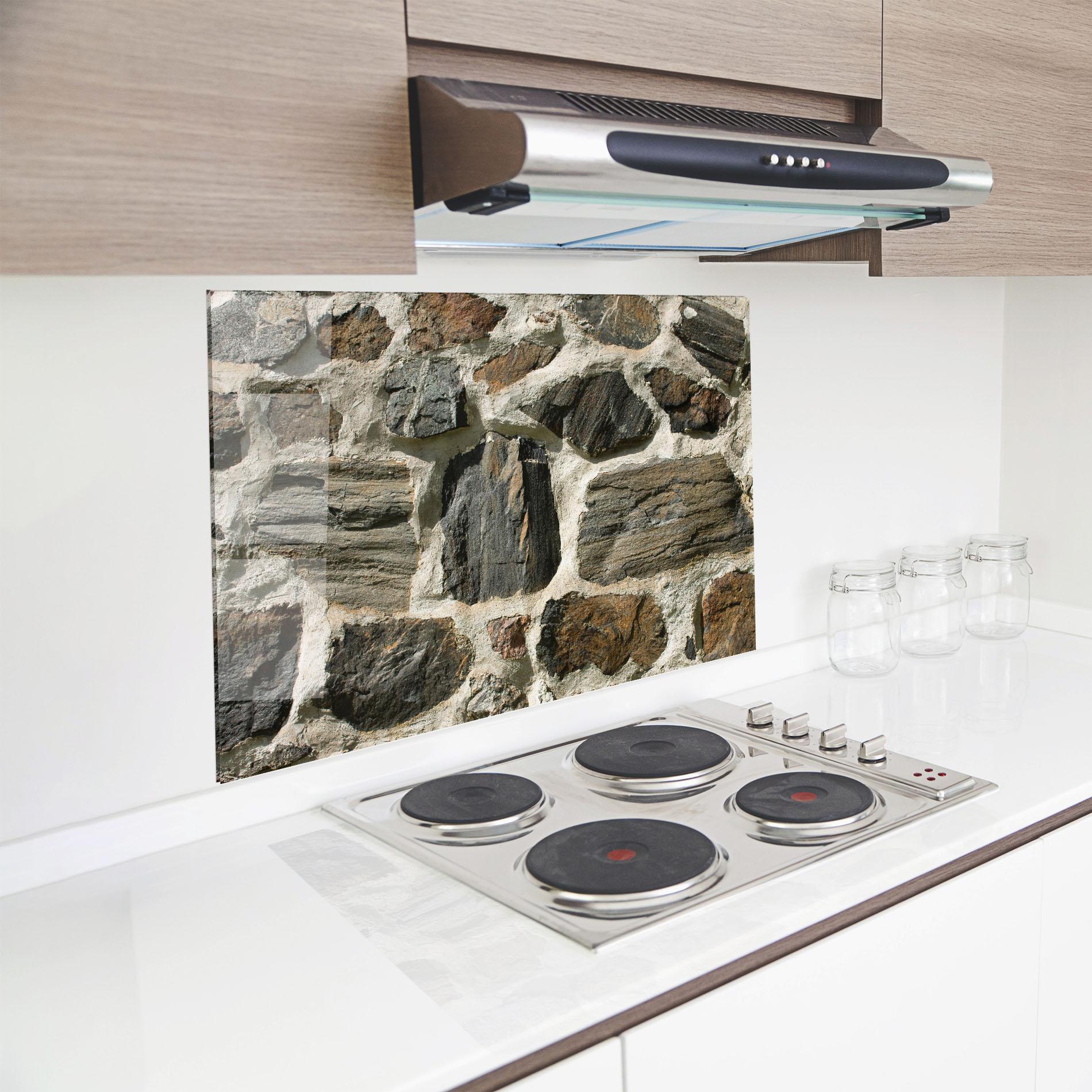 Küchenrückwand Glas Ambiental Stones mockup 8