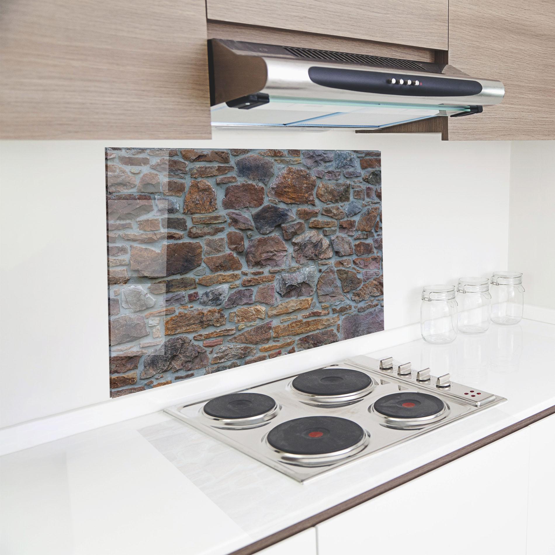 Küchenrückwand Glas Colorul Stones mockup 8