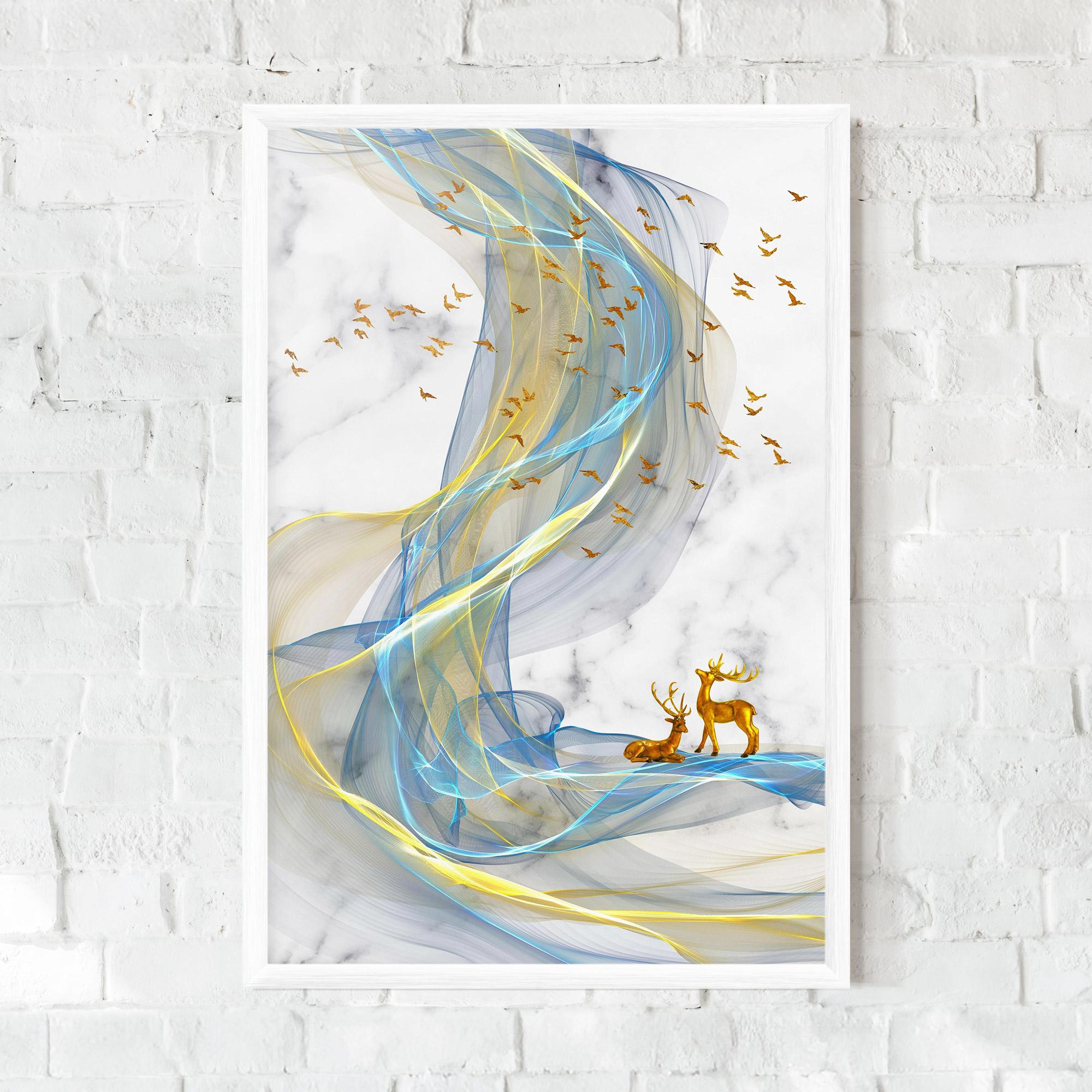 Gerahmte Poster Abstract Golden Landscape 2 mockup 0