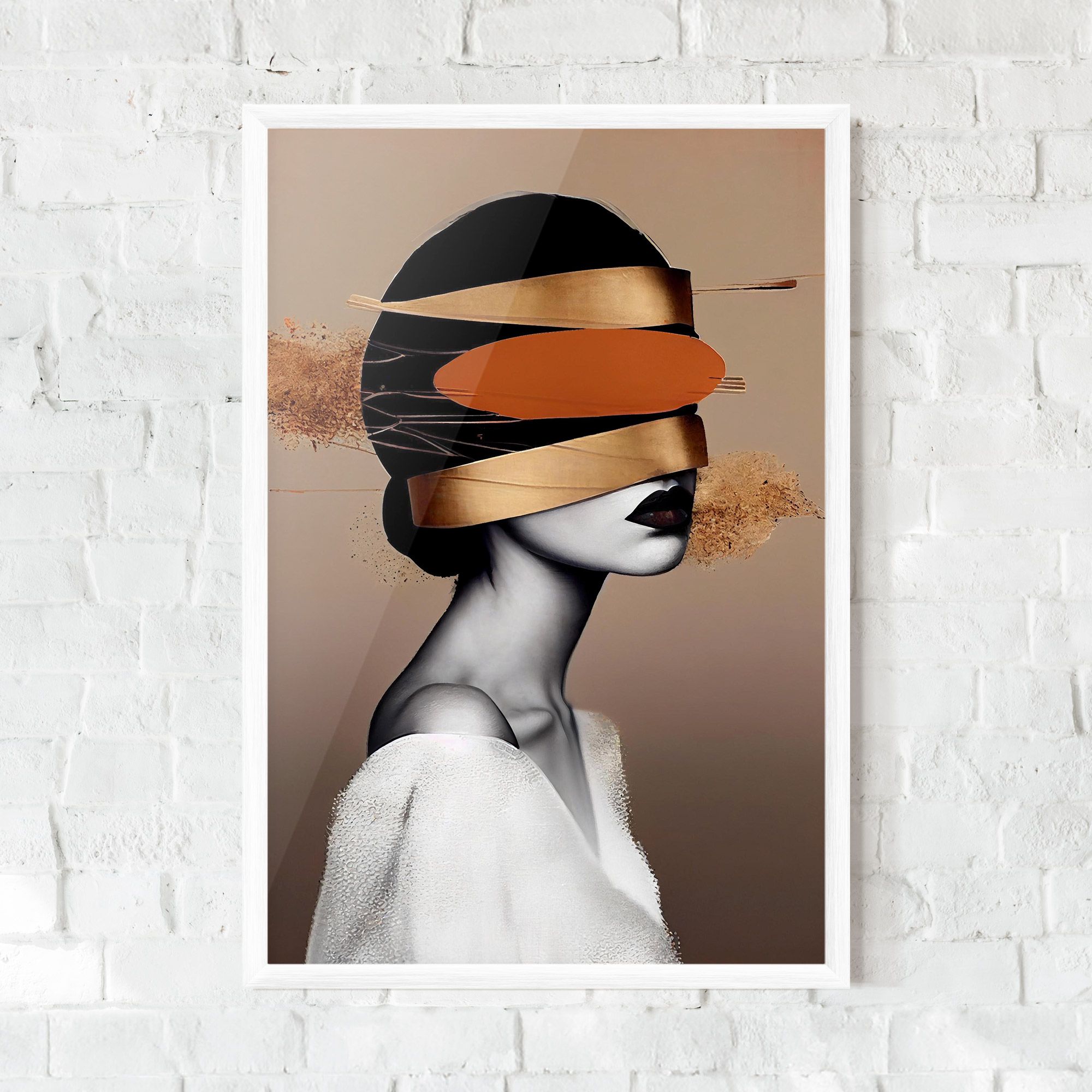 Woman With Gold Lines mockup 0