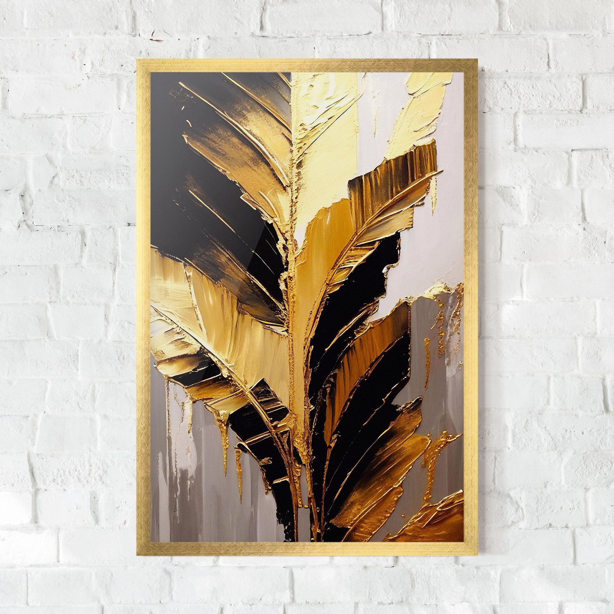 Balck With Gold Leafs mockup 0
