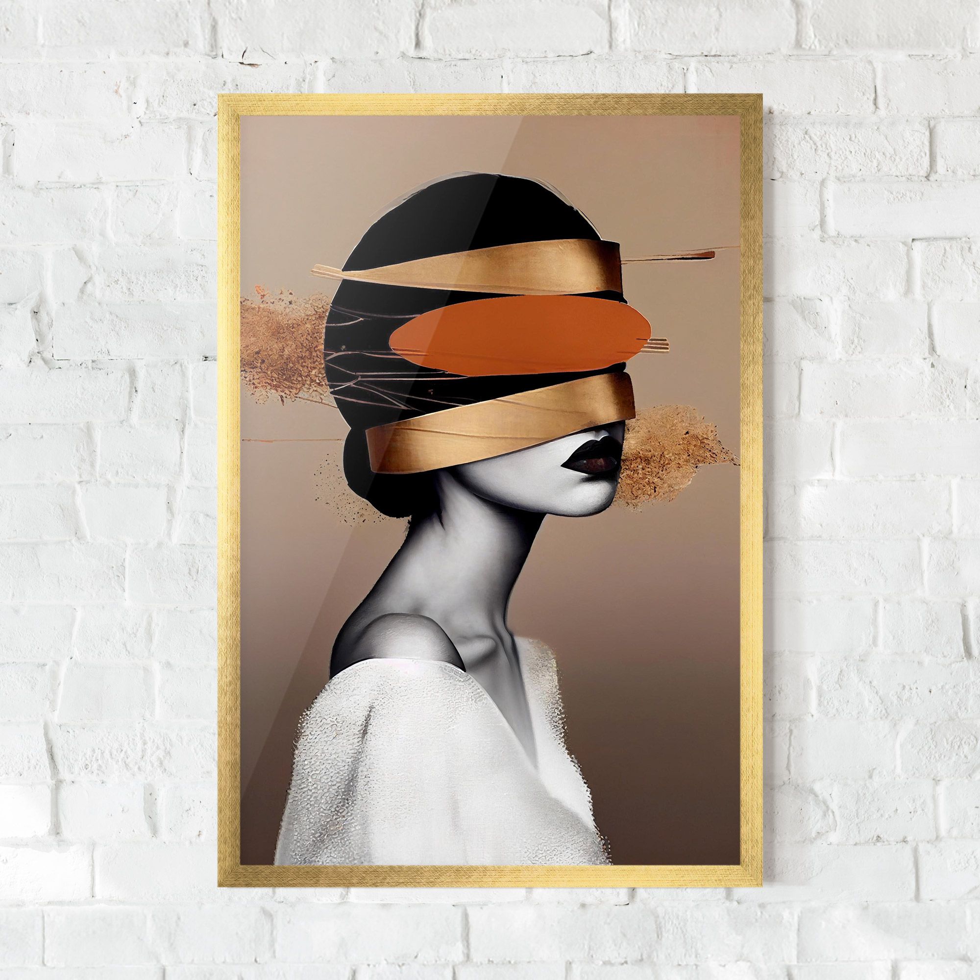 Woman With Gold Lines mockup 0