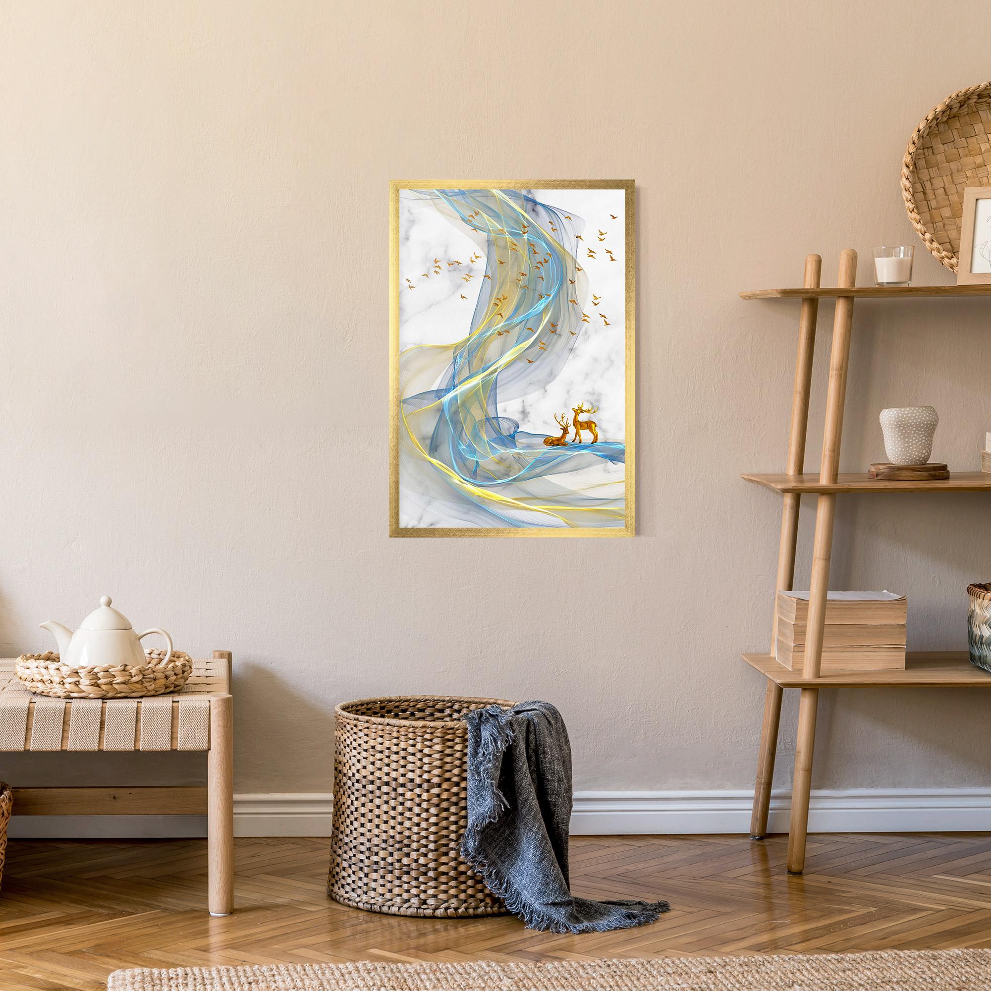 Gerahmte Poster Abstract Golden Landscape 2 mockup 9