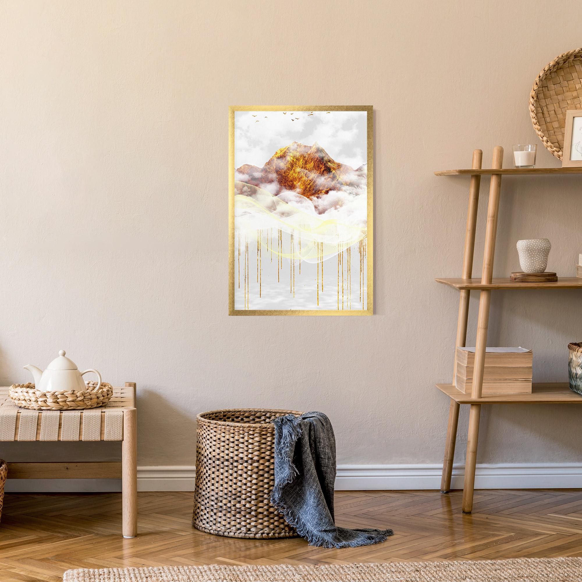 Gerahmte Poster Abstract Golden Landscape 3 mockup 9