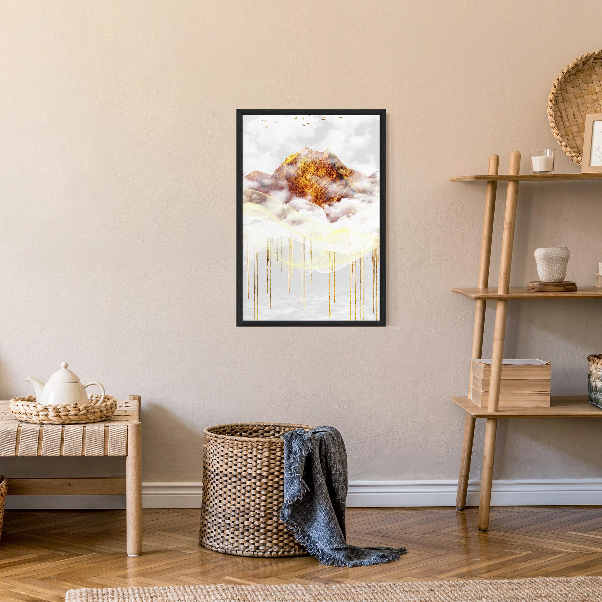 Gerahmte Poster Abstract Golden Landscape 3 mockup 9