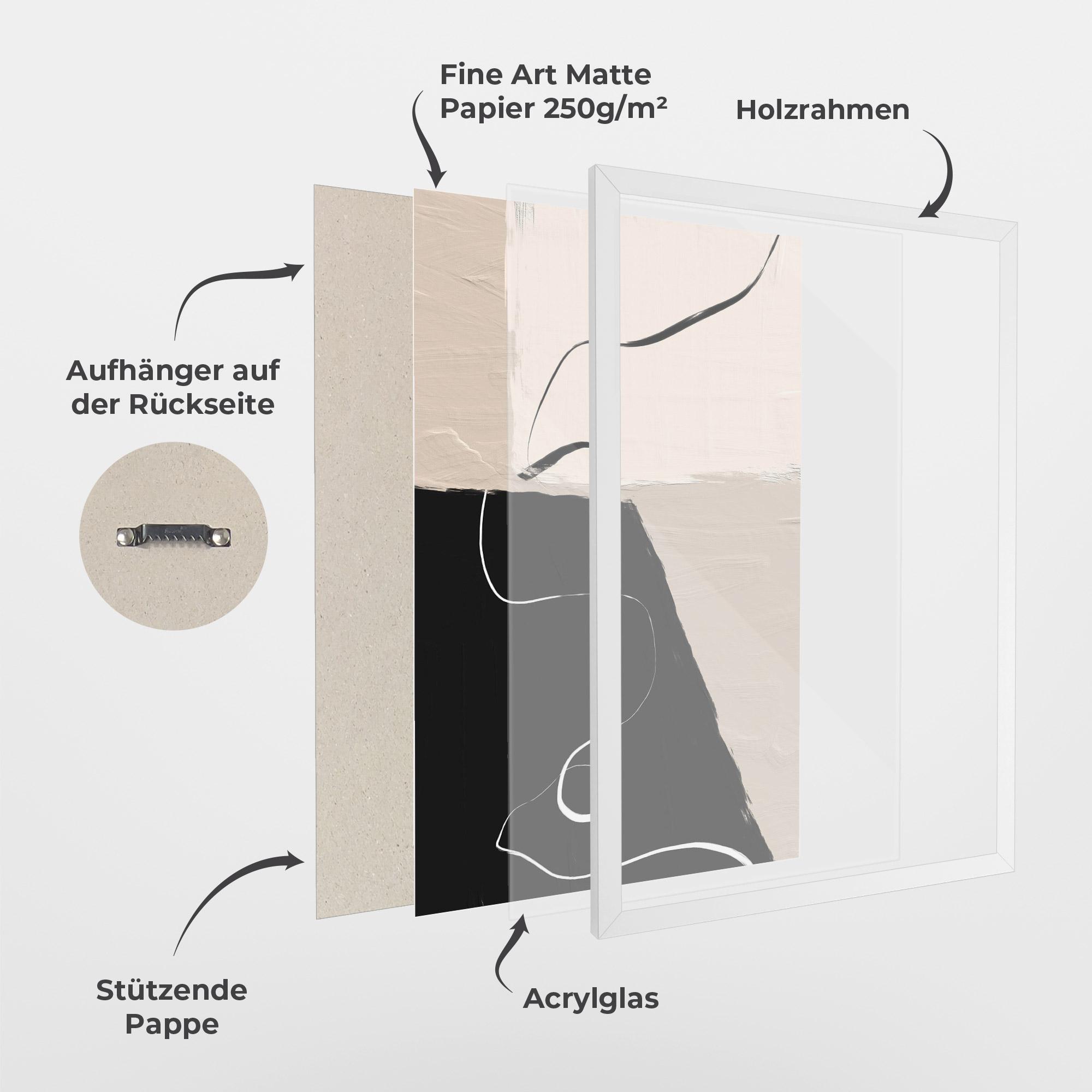 Gerahmte Poster Black Brushstrokes mockup 1