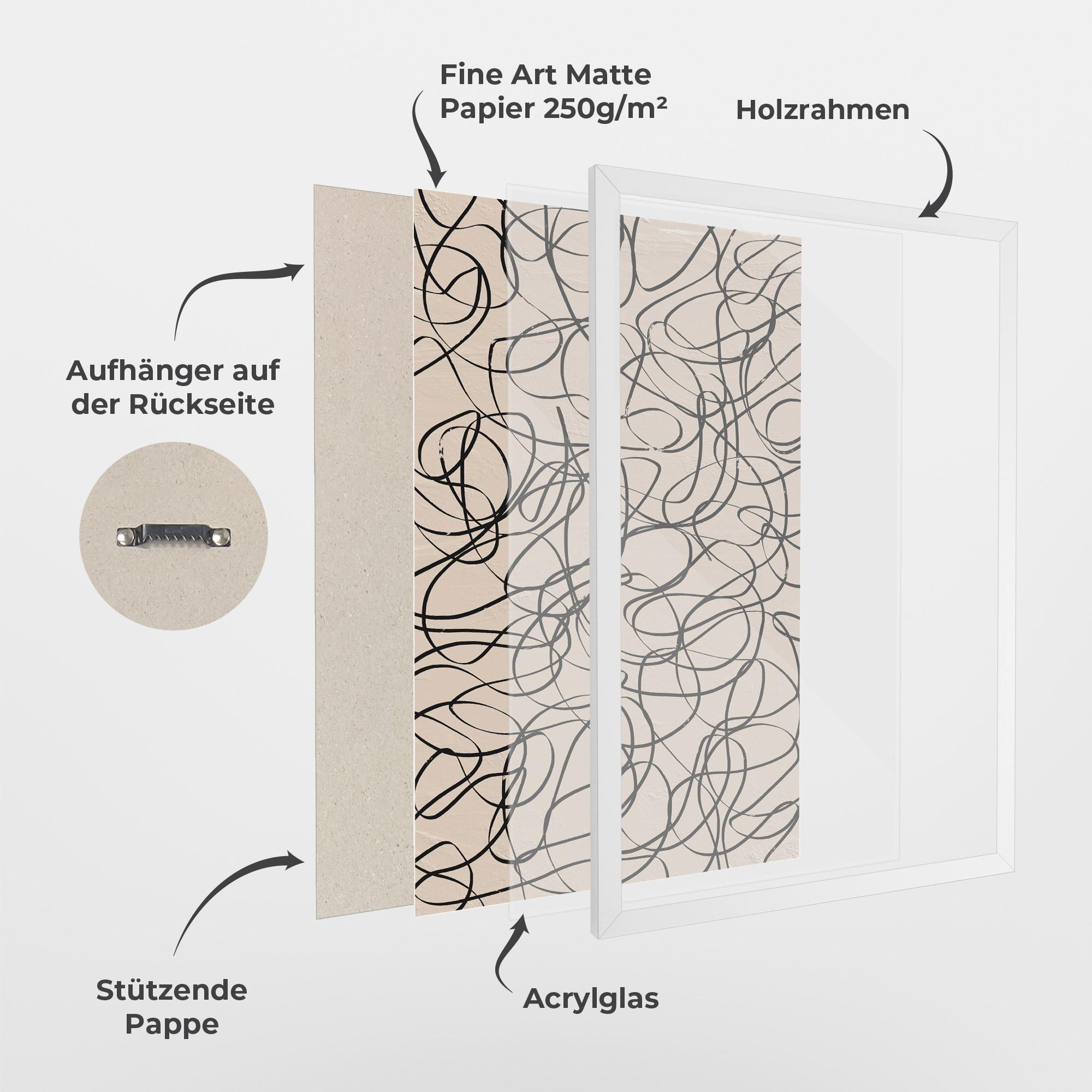 Gerahmte Poster Hand Painted Pattern mockup 1