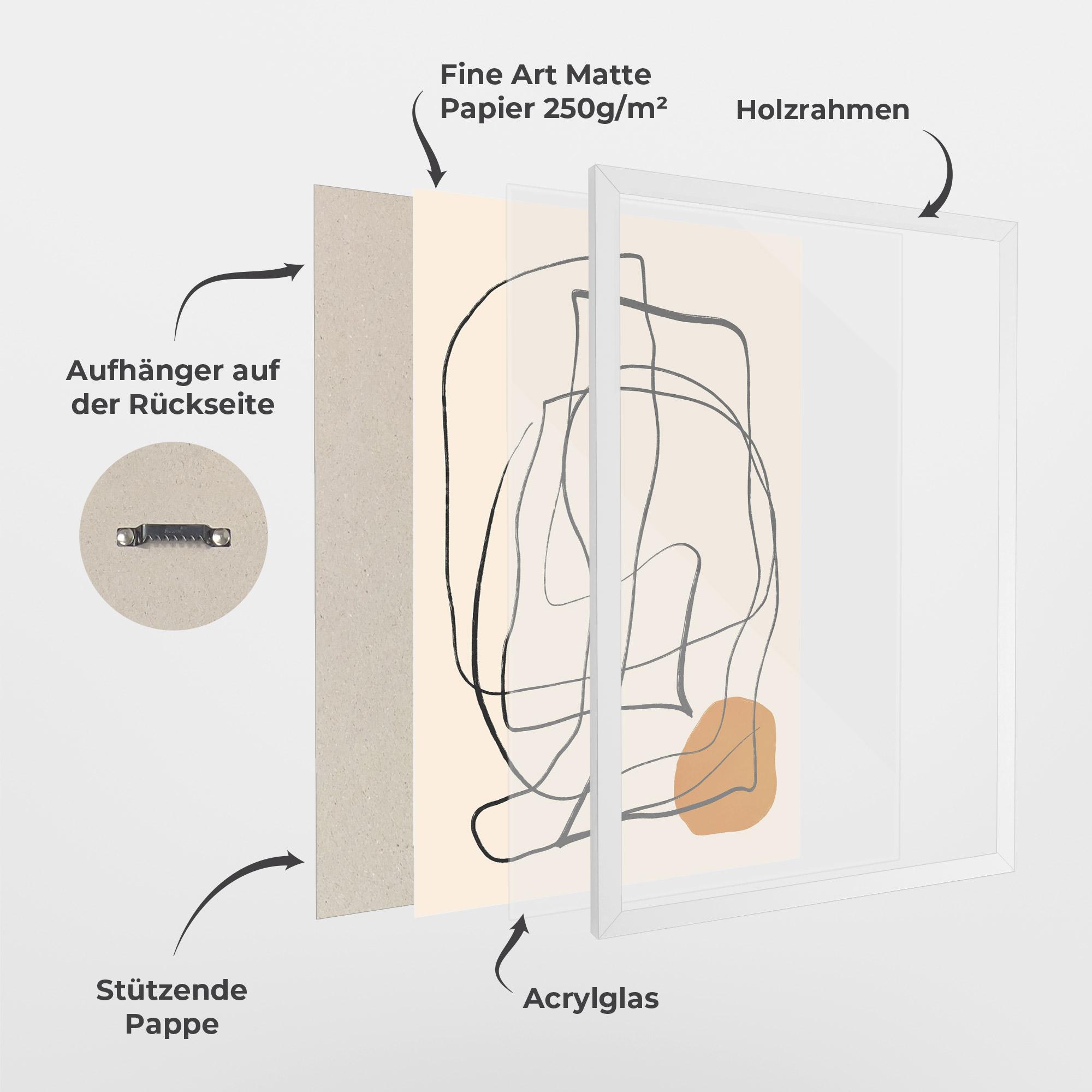 Gerahmte Poster Handdrawn Lines mockup 1