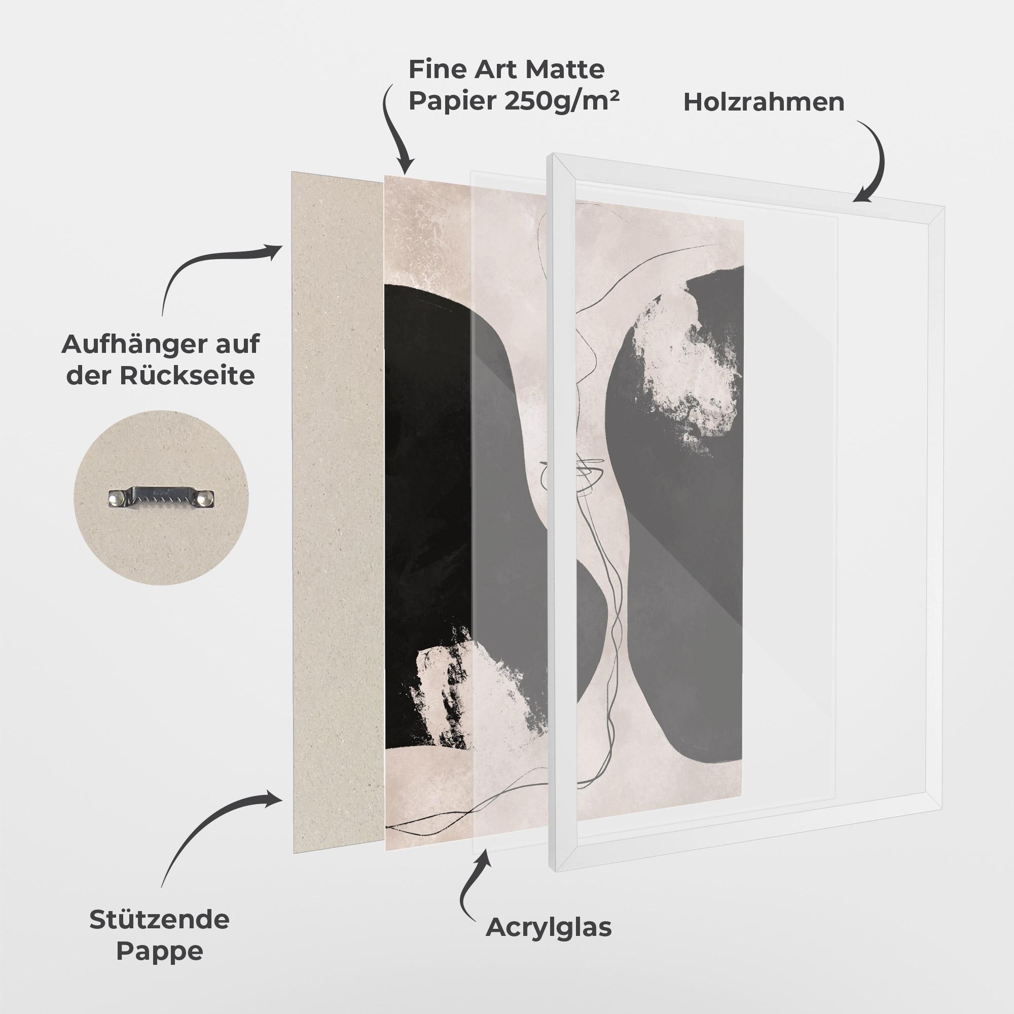 Gerahmte Poster Modern Brushstrokes mockup 1