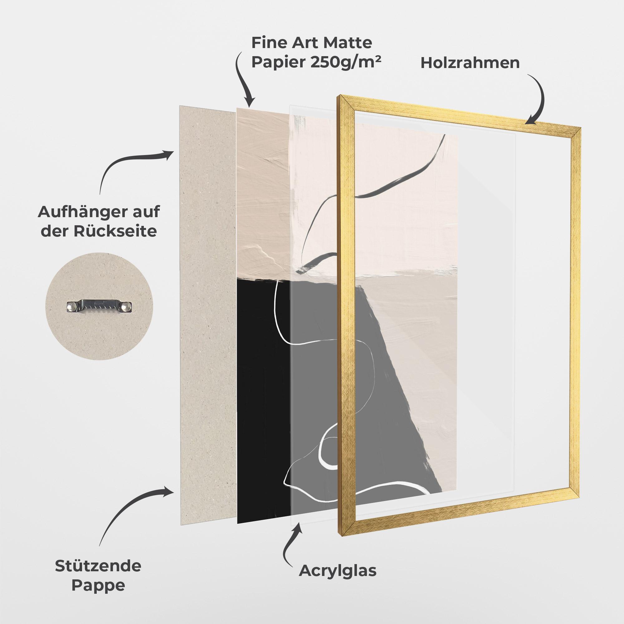 Gerahmte Poster Black Brushstrokes mockup 1