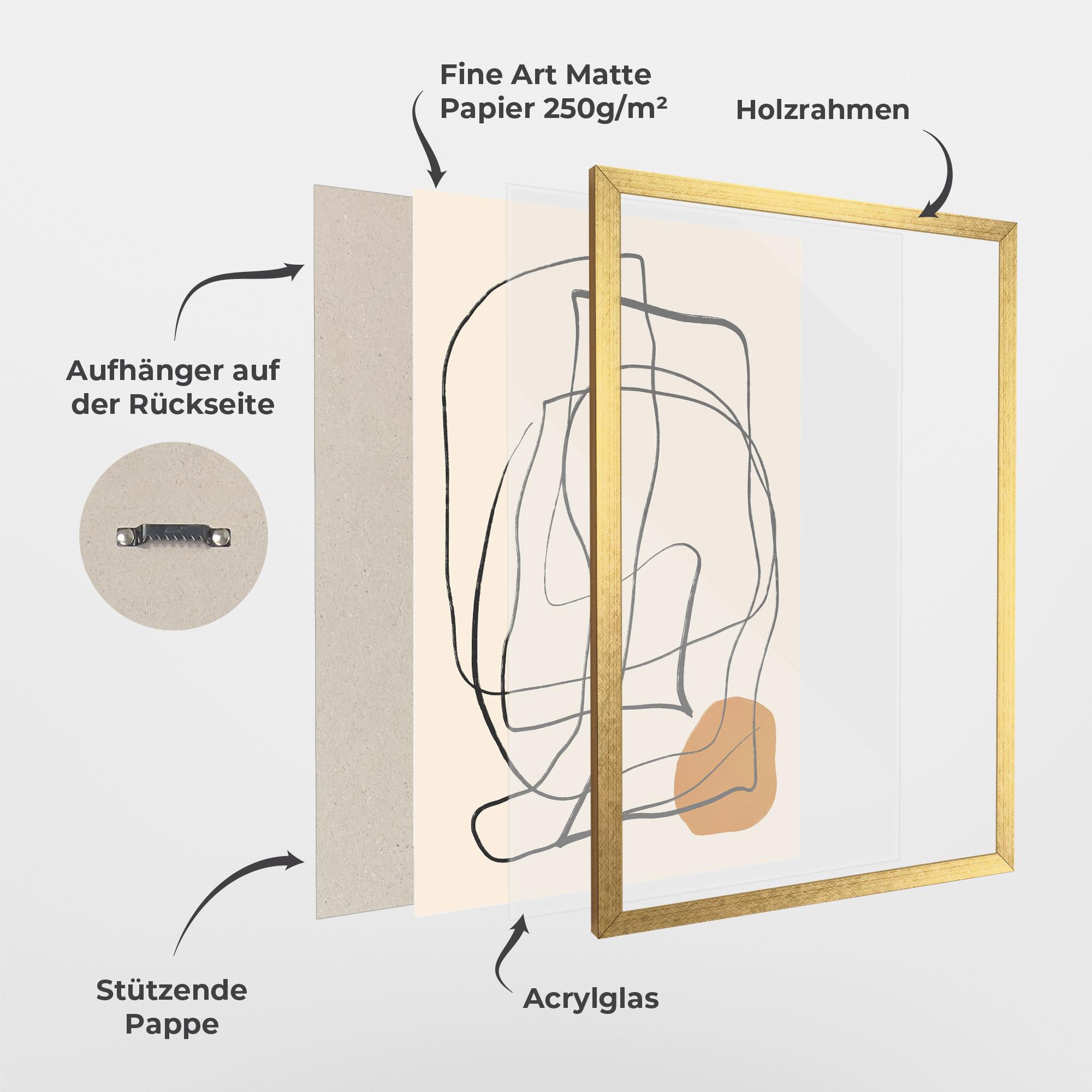 Gerahmte Poster Handdrawn Lines mockup 1