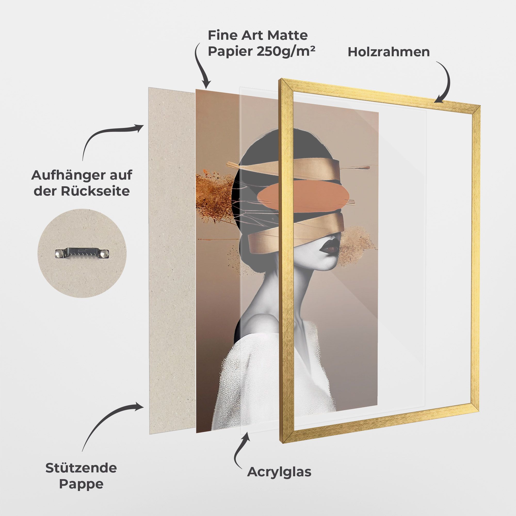 Woman With Gold Lines mockup 1